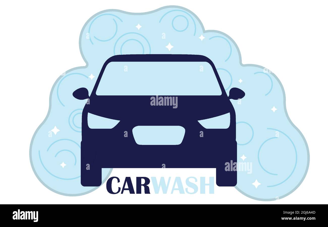 Logos Carwash isolés sur un fond propre. Emblèmes vectoriels pour services de lavage de voitures. Illustration de Vecteur