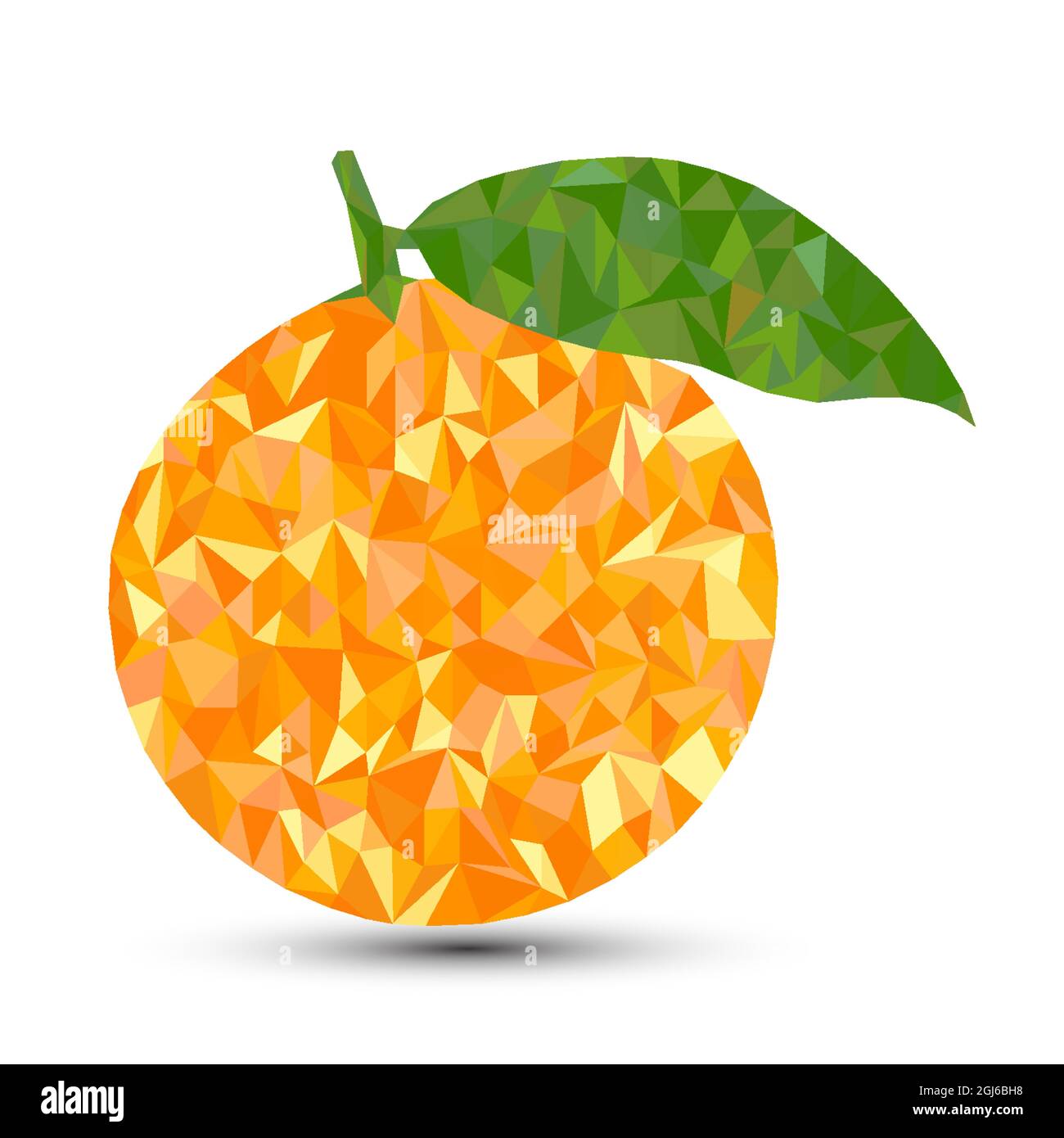 Orange de fruits frais. Illustration de vecteur de poly bas fruit isolée sur fond blanc. Illustration de Vecteur