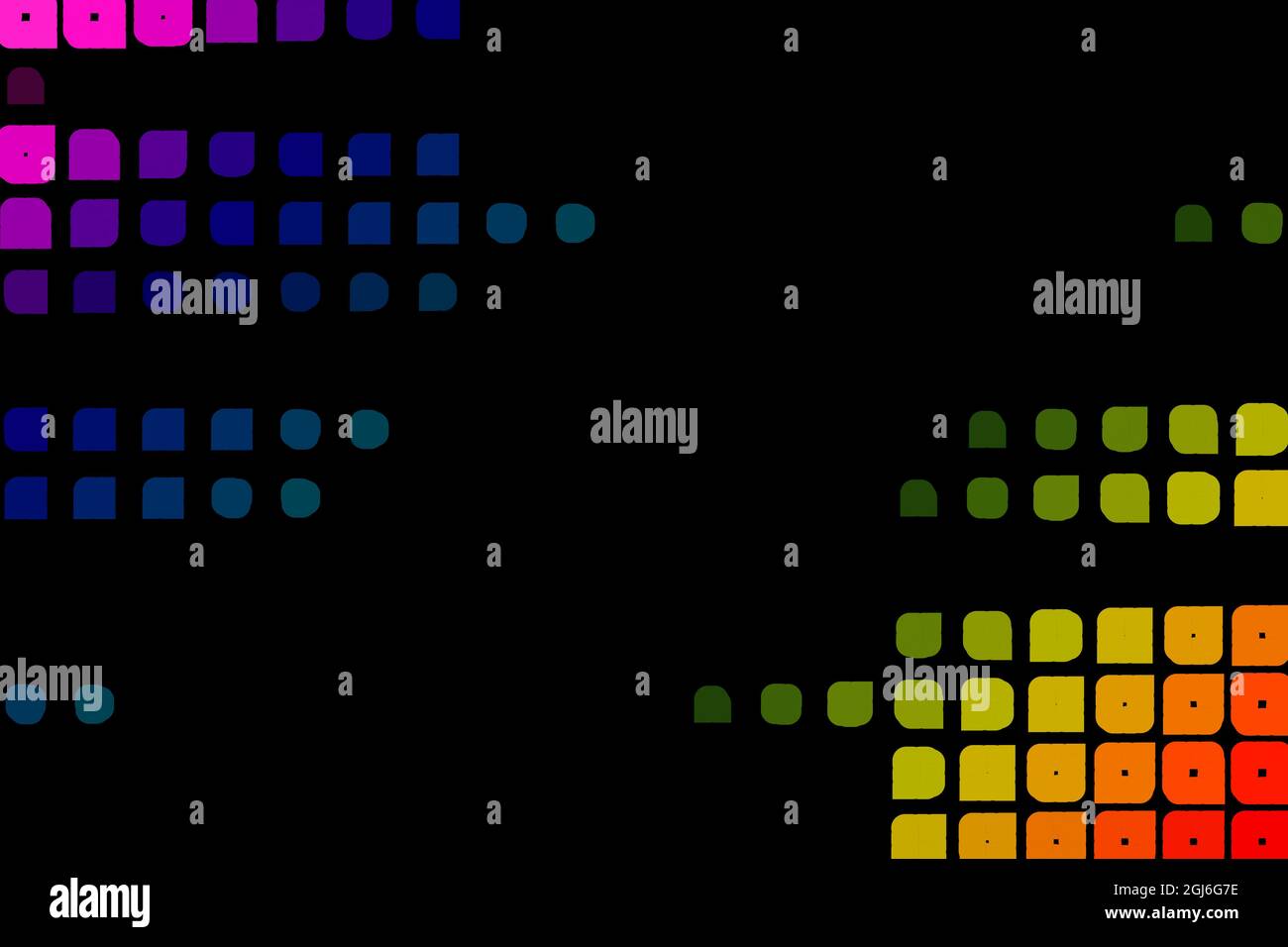 Éléments polygonaux de formes de lumière. Dégradés de couleurs sur fond noir. Illustration de Vecteur