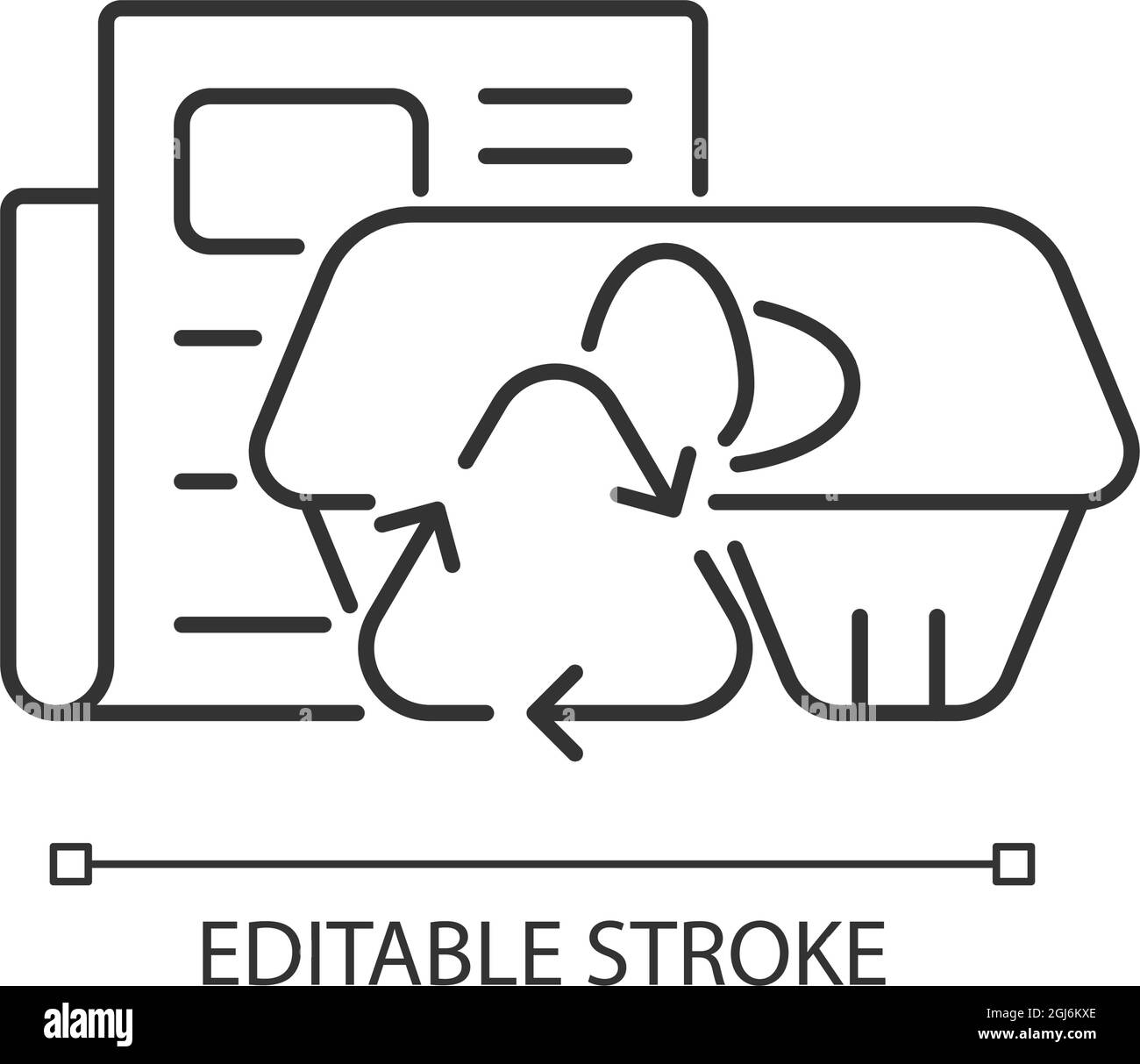 Boîtes d'œufs de l'icône linéaire de journal Illustration de Vecteur