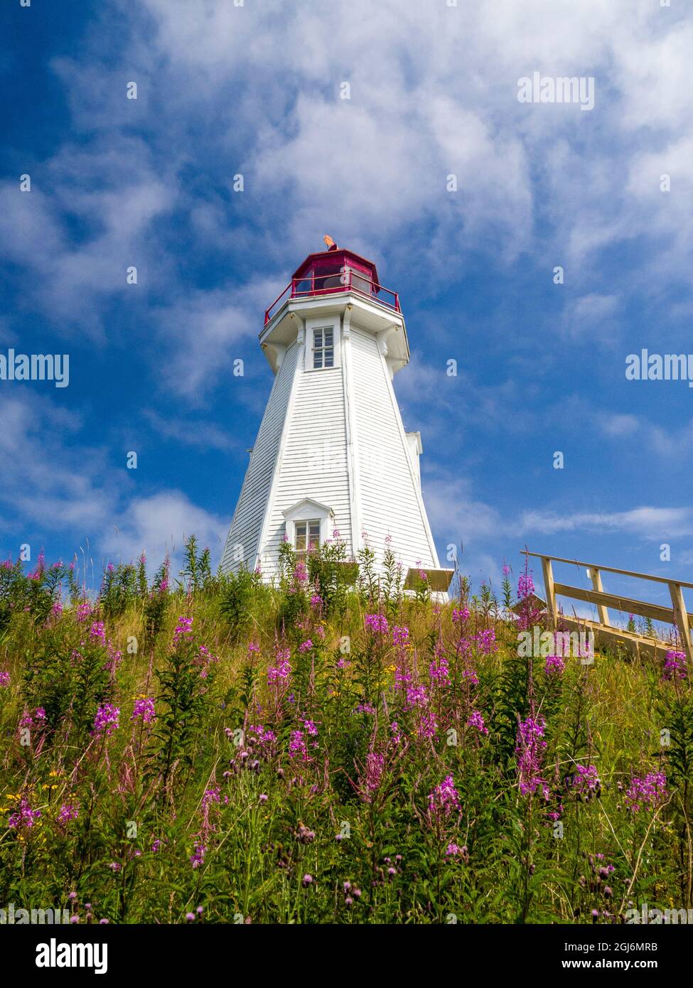 Canada, Nouveau-Brunswick, Île Campobello. Phare de Mulholland point Banque D'Images