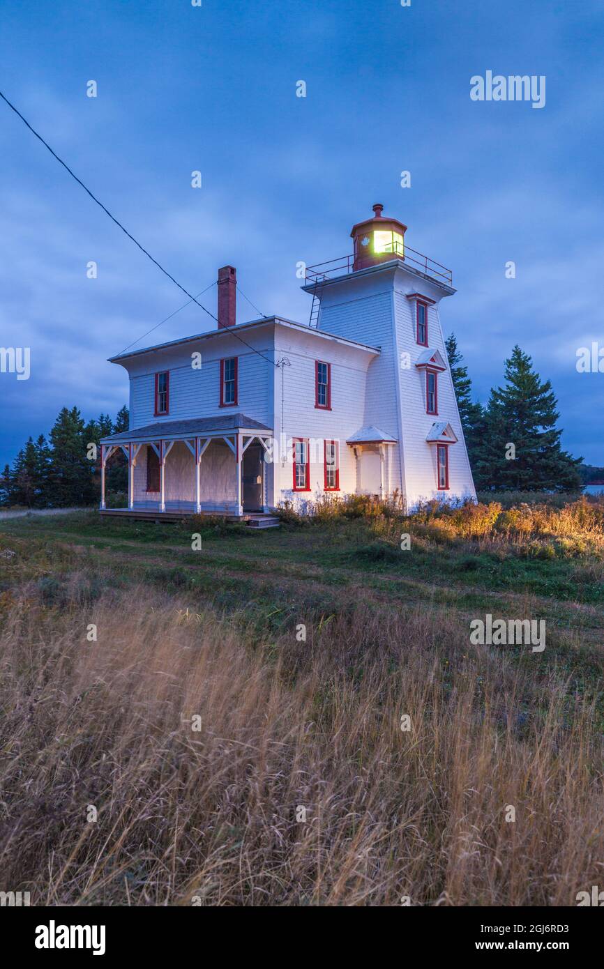 Canada, Île-du-Prince-Édouard, Rocky point. Le phare de Blockhouse point à l'entrée du port de Charlottetown. Banque D'Images