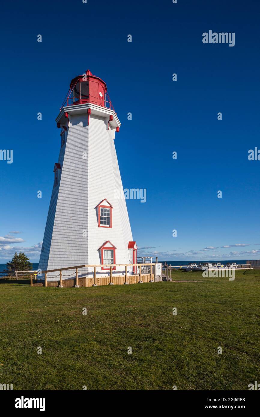 Canada, Île-du-Prince-Édouard, phare de Panmure Head. Banque D'Images