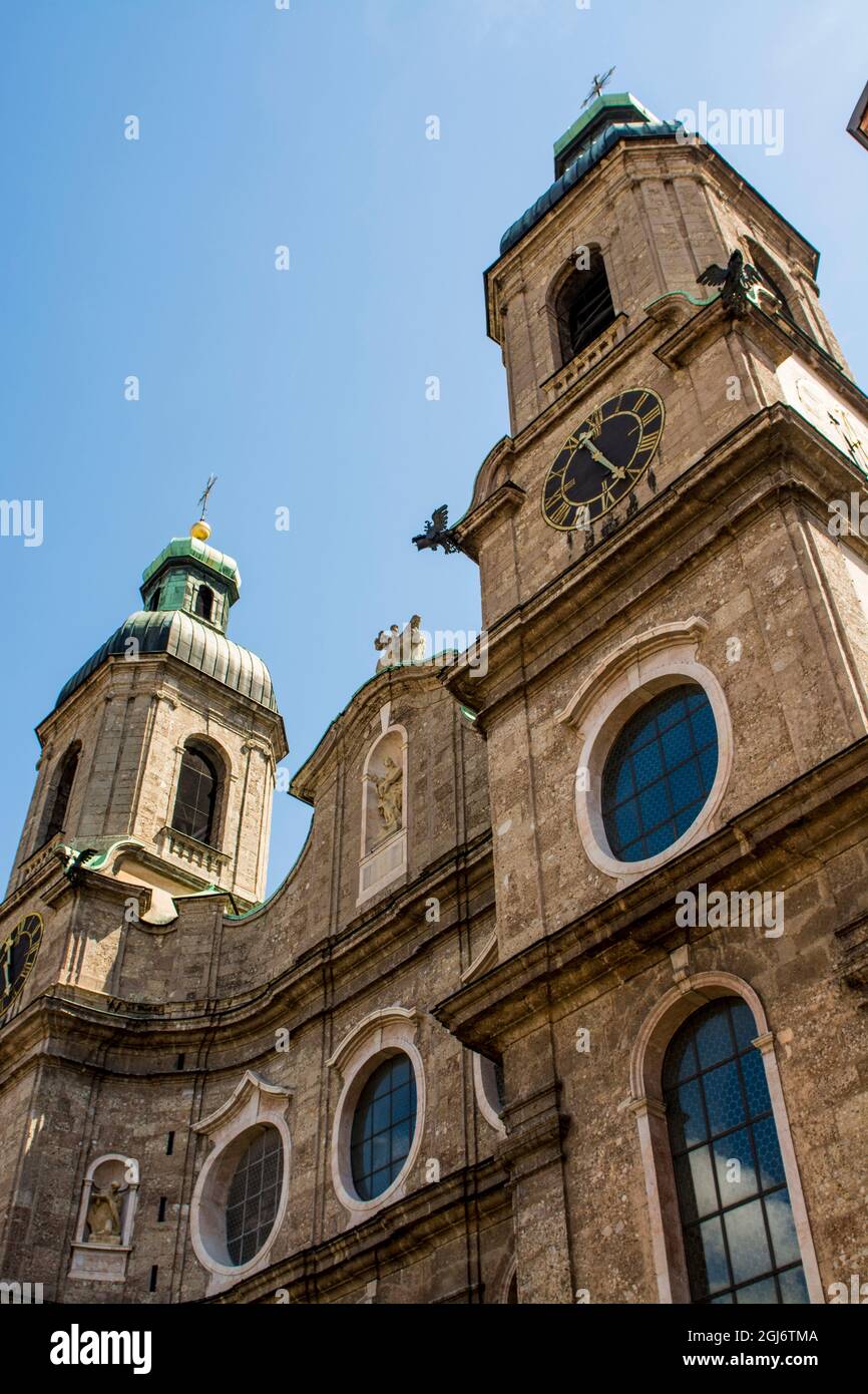 Cathédrale Saint-Jacques, vieille ville, Innsbruck, Tyrol, Autriche. Banque D'Images