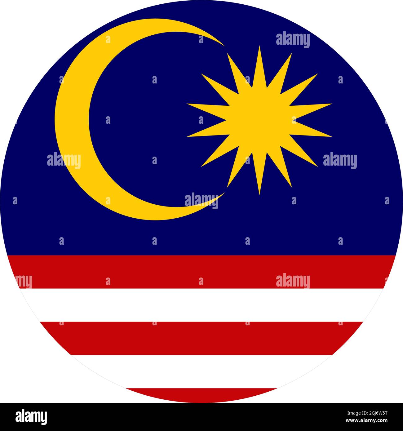 Modèle de vecteur de conception de logo d'icône de drapeau de Malaisie Illustration de Vecteur