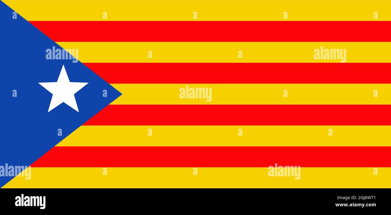Modèle vectoriel de design de logo d'icône de drapeau catalan Illustration de Vecteur