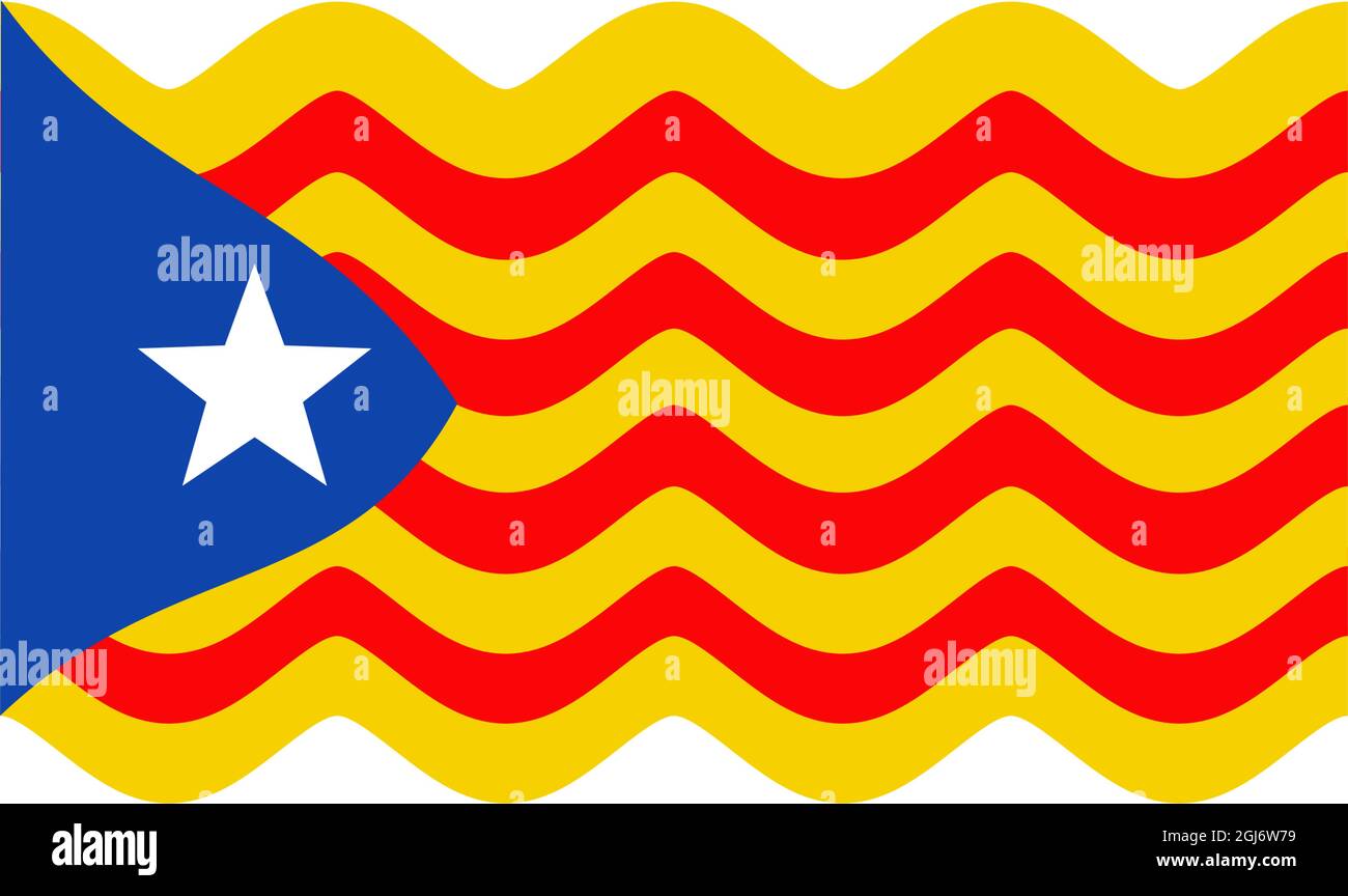 Modèle vectoriel de design de logo d'icône de drapeau catalan Illustration de Vecteur