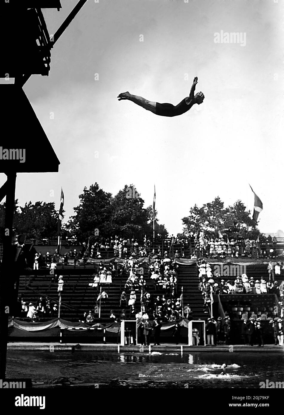 DOSSIER 1912 plongée aux jeux olympiques i Stockholm 1912. Foto:Scanpix Historique/ Kod:1900 Scanpix SUÈDE Banque D'Images