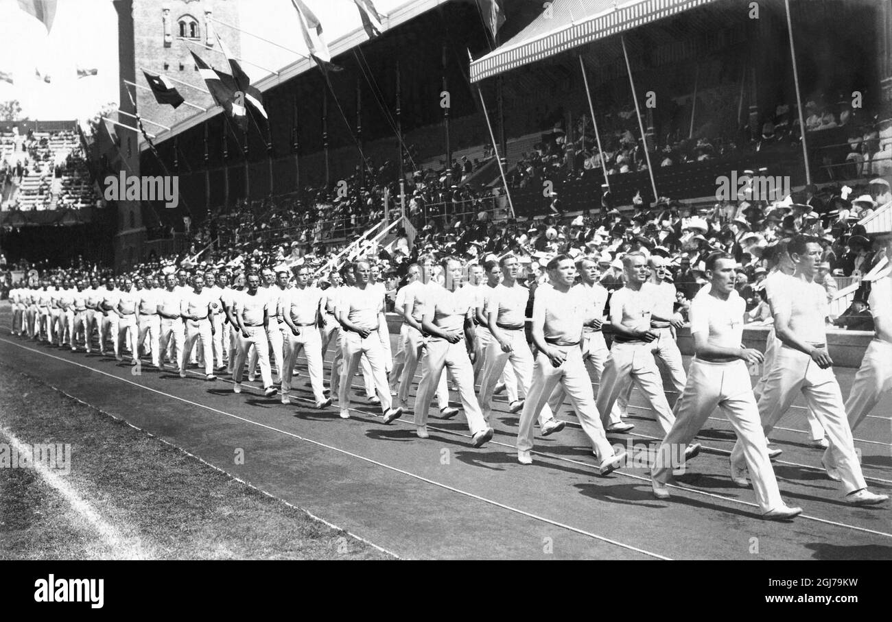 DOSSIER 1912 ouverture des jeux olympiques à Stockholm 1912. Foto:Scanpix Historique/ Kod:1900 Scanpix SUÈDE Banque D'Images