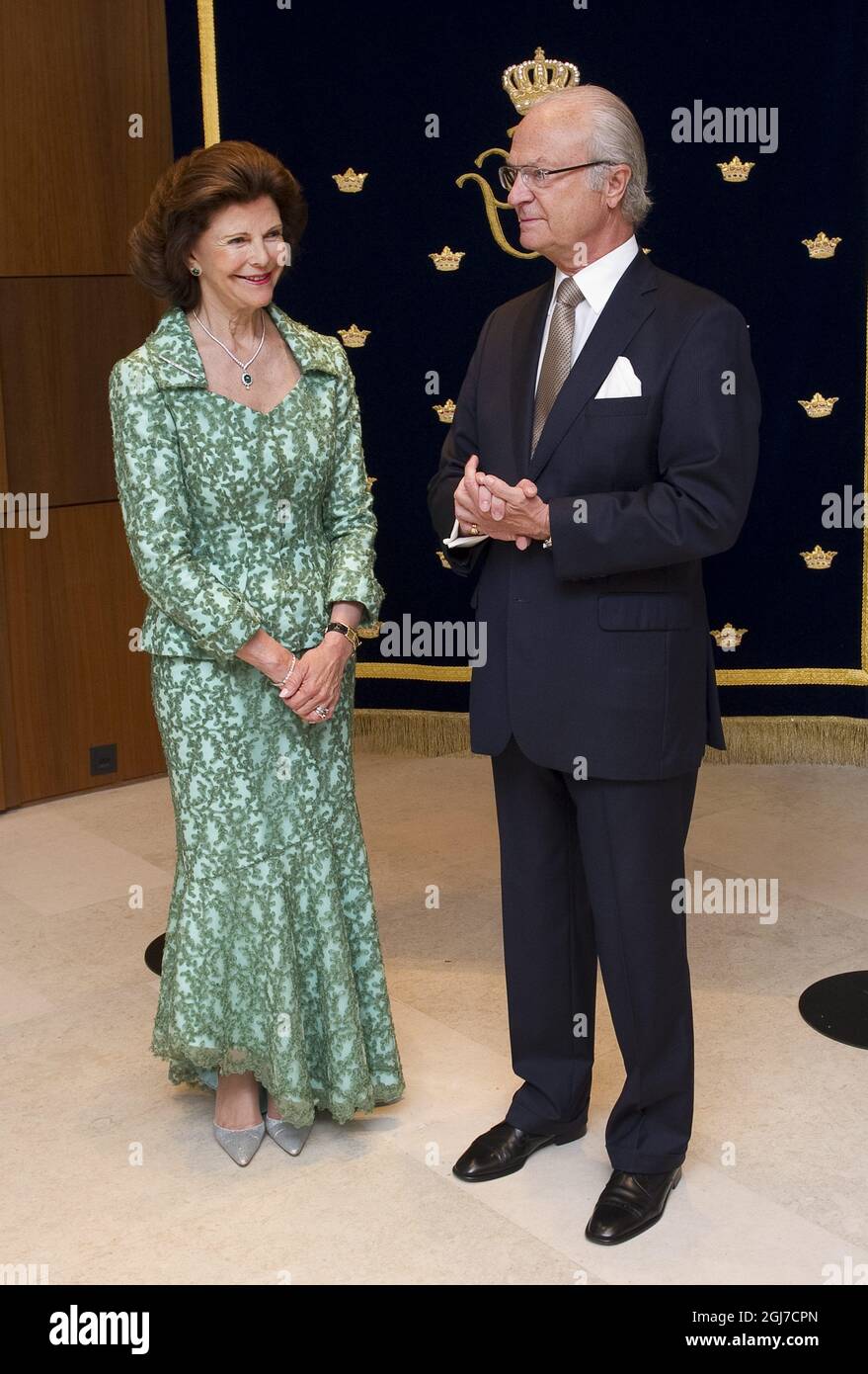 SÉOUL 20120531 le roi Carl Gustaf et la reine Silvia de Suède ont invité le président sud-coréen Lee Myung-bak et sa femme Kim Yoon-ok à dîner à l'hôtel Shilla de Séoul, Corée du Sud, le 31 mai 2012. Les Royals suédois font une visite d'État de quatre jours en Corée du Sud. Foto Jonas Ekstromer / SCANPIX Kod 10030 Banque D'Images