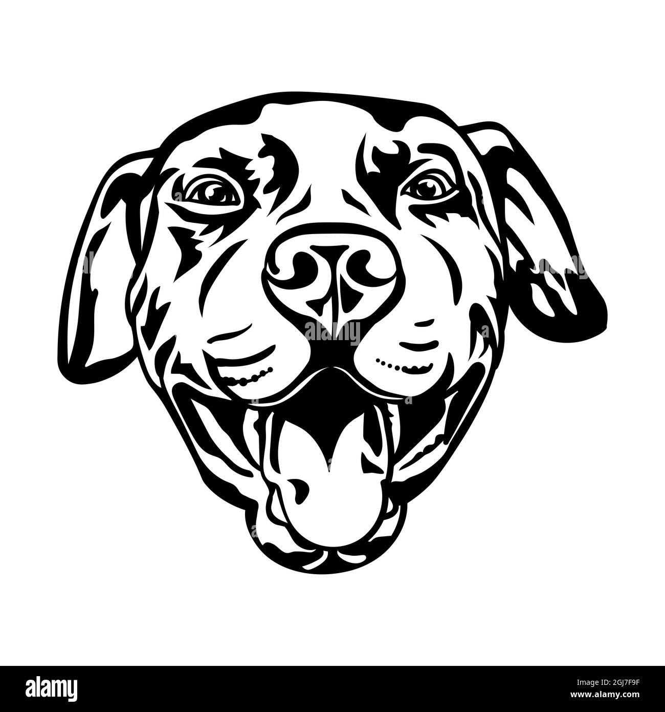 Pitbull Dog, dessin de silhouette noire, illustration vectorielle. Illustration de Vecteur