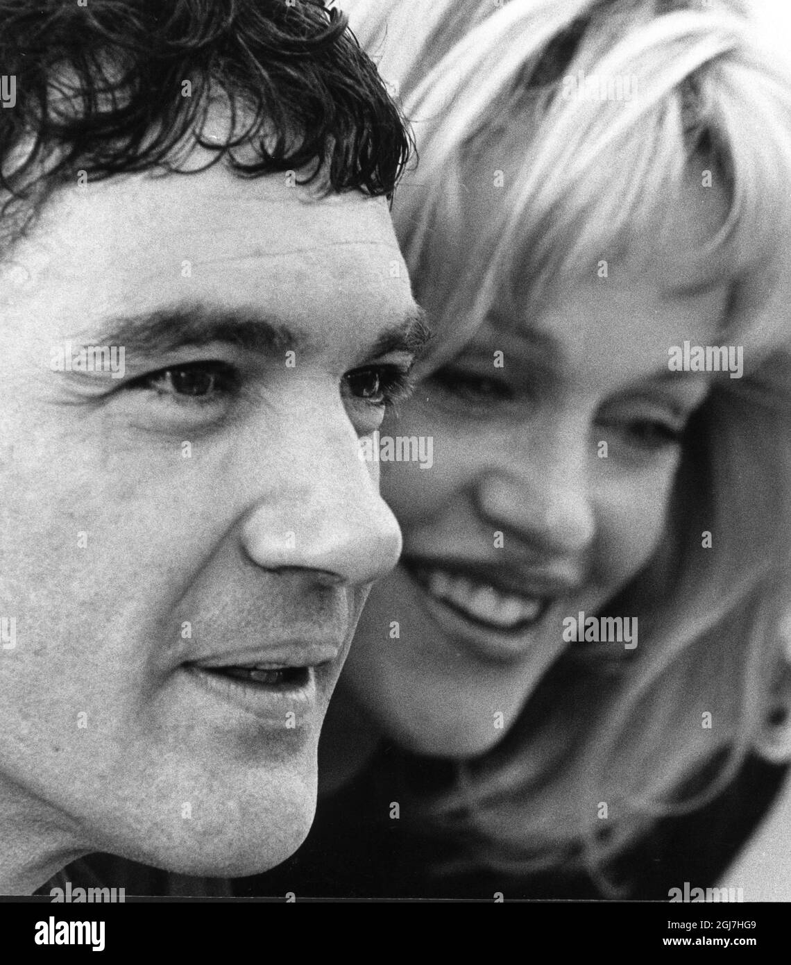 Antonio banderas and melanie griffith Banque d images noir et