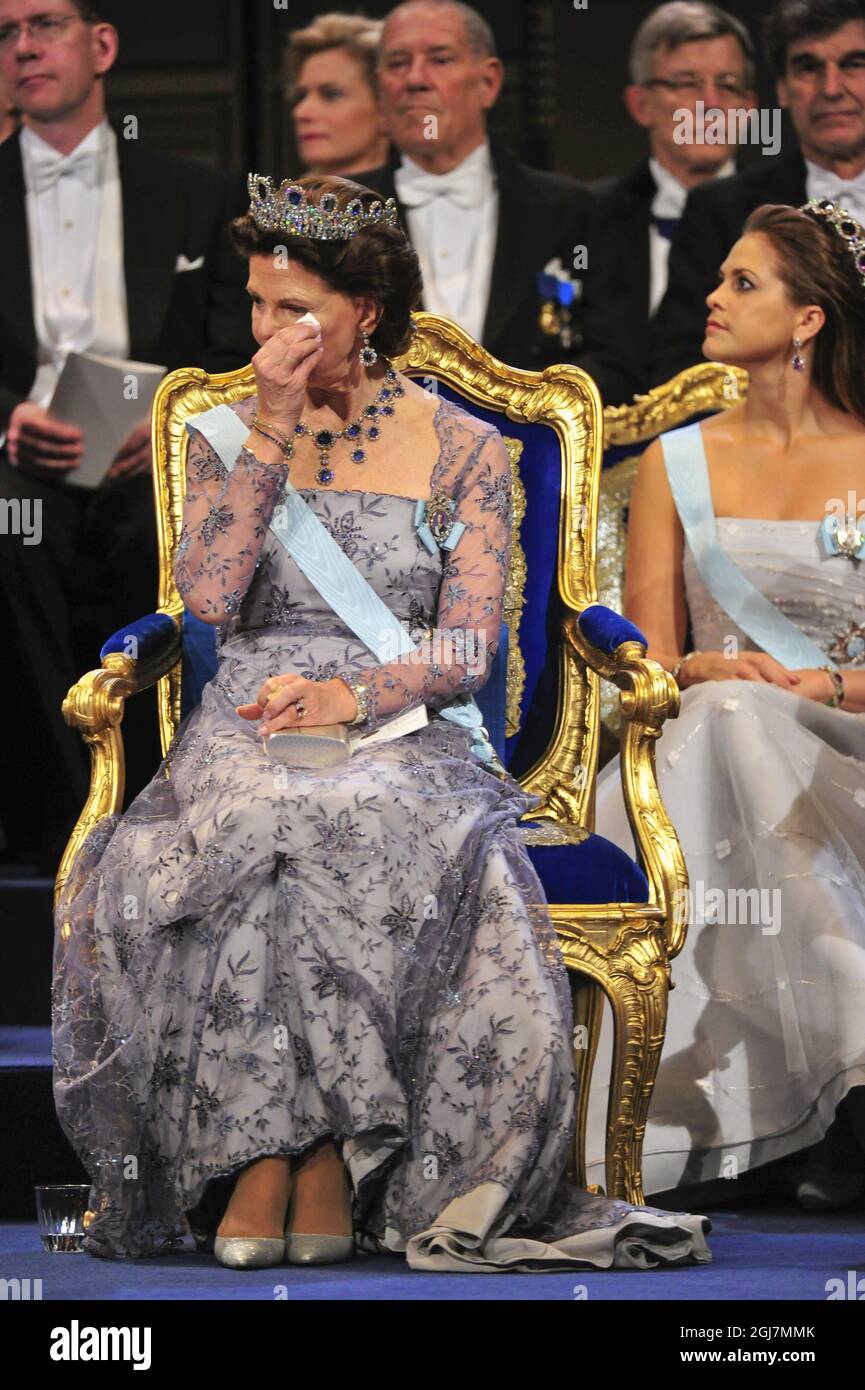 STOCKHOLM 20121210 la reine Silvia et la princesse Madeleine lors de la cérémonie du prix Nobel à la salle de concert de Stockholm, 10 décembre 2012. Foto: Jonas Ekström / SCANPIX Kod 10030 Banque D'Images