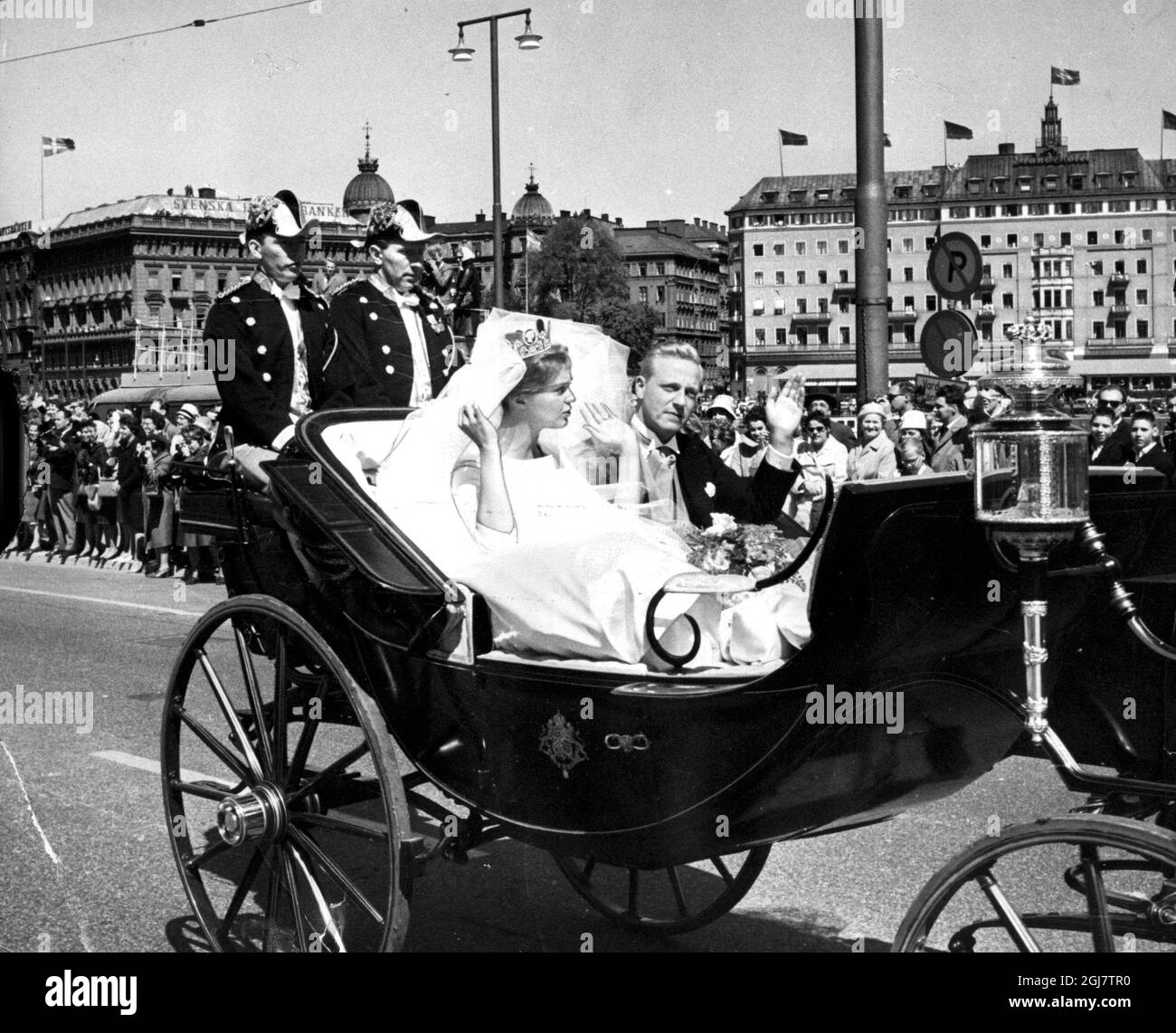 Le mariage de la princesse Birgitta de Suède (soeur du roi Carl Gustaf) à Johan Georg von Hohenzollern Banque D'Images