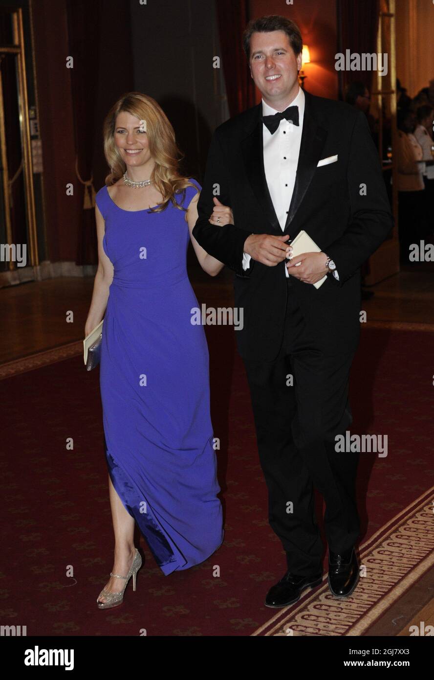 STOCKHOLM 2013-06-07 les invités arrivent pour un dîner privé au Grand Hôtel à Stockholm le vendredi 7 juin 2013 dans le cadre des célébrations de mariage de la princesse Madeleine de Suède et de M. Christopher O’Neill. Foto: Erik Martensson / SCANPIX / Kod 10400 Banque D'Images