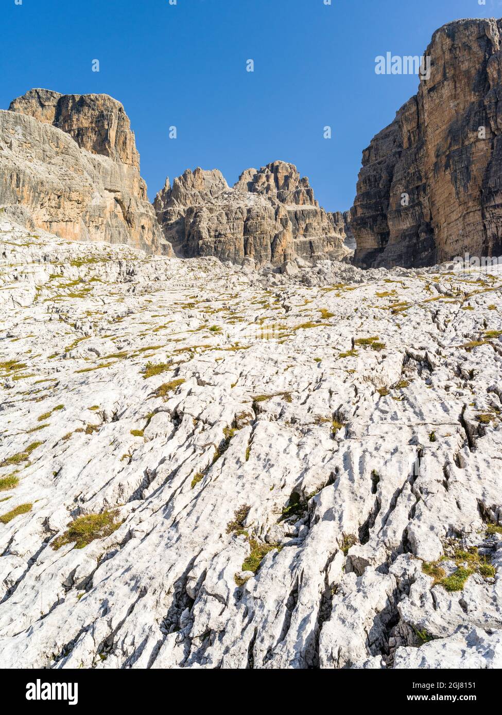 CIMA Falkner. Les Dolomites de Brenta, site classé au patrimoine mondial de l'UNESCO. Italie, Trentin, Val Rendena Banque D'Images