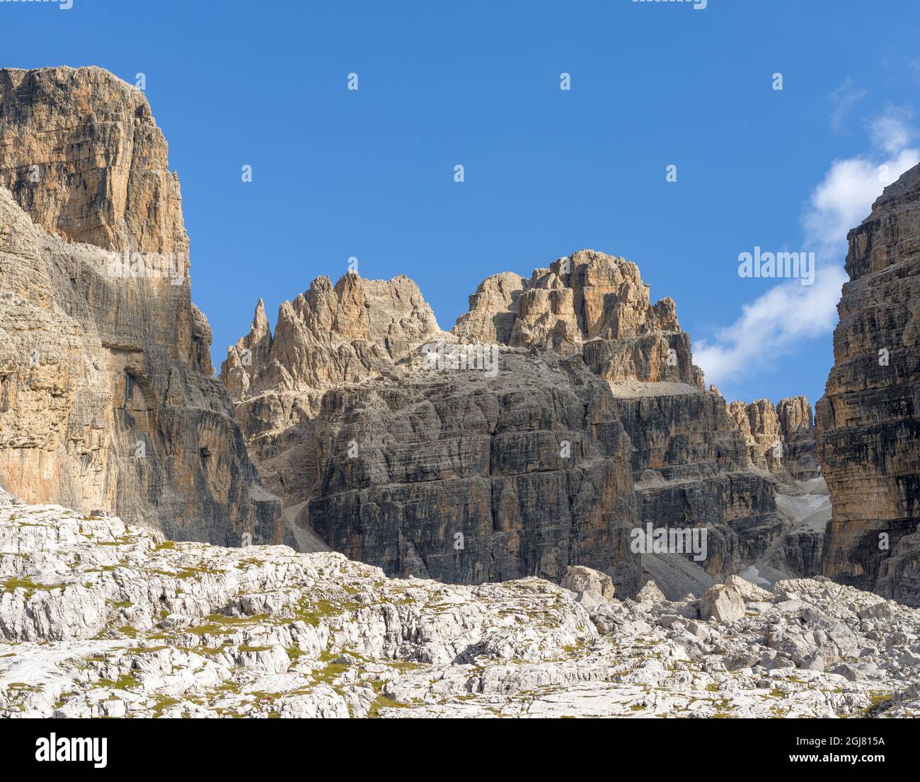 CIMA Falkner. Les Dolomites de Brenta, site classé au patrimoine mondial de l'UNESCO. Italie, Trentin, Val Rendena Banque D'Images