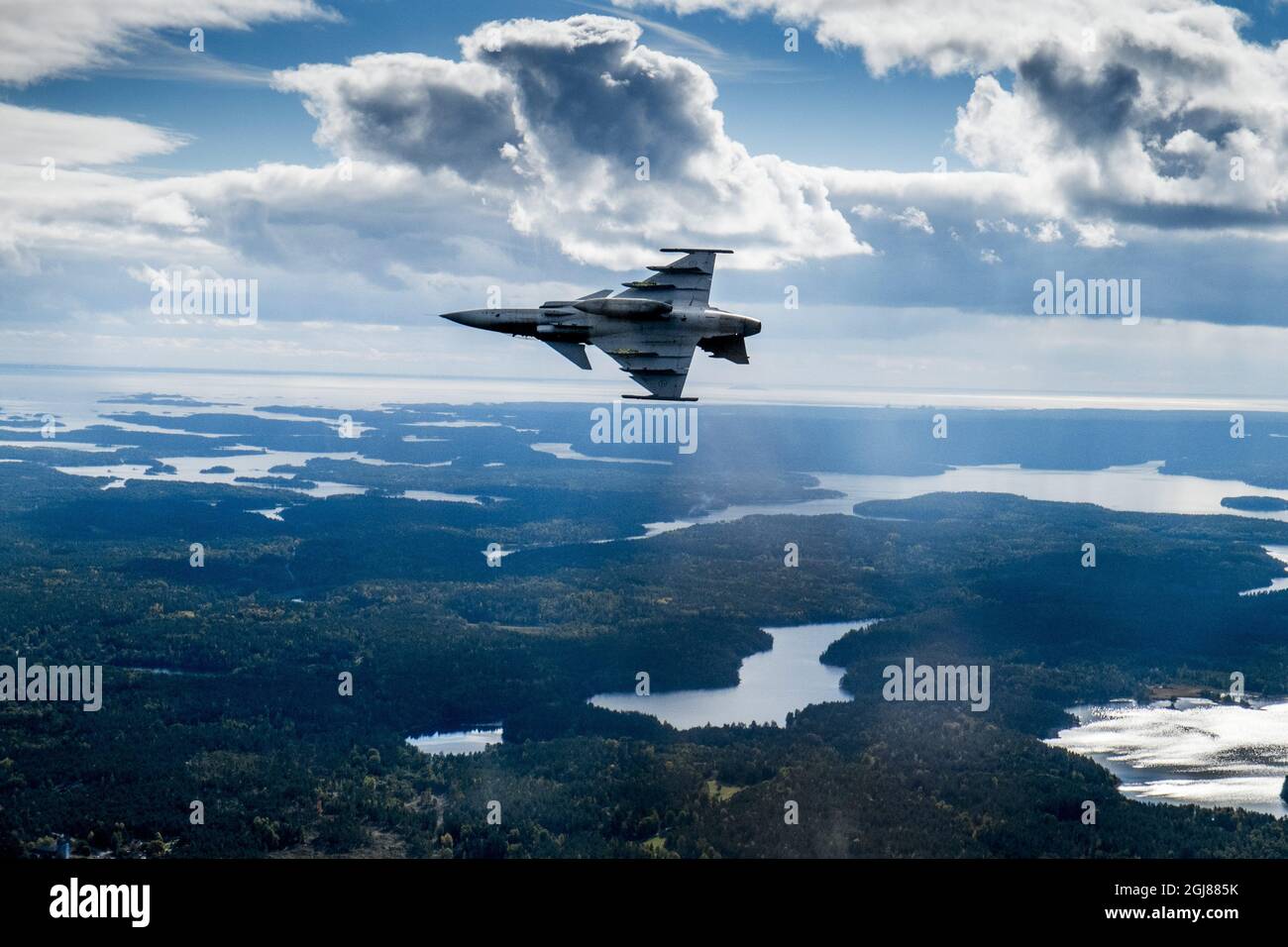 LINKOPING 2013-09-26 voler dans un JAS Gripen (modèle 39D) un combattant multirôle léger à un seul moteur. Foto: Magnus Hjalmarson Neideman / SVD / TT / Kod 10078 Banque D'Images