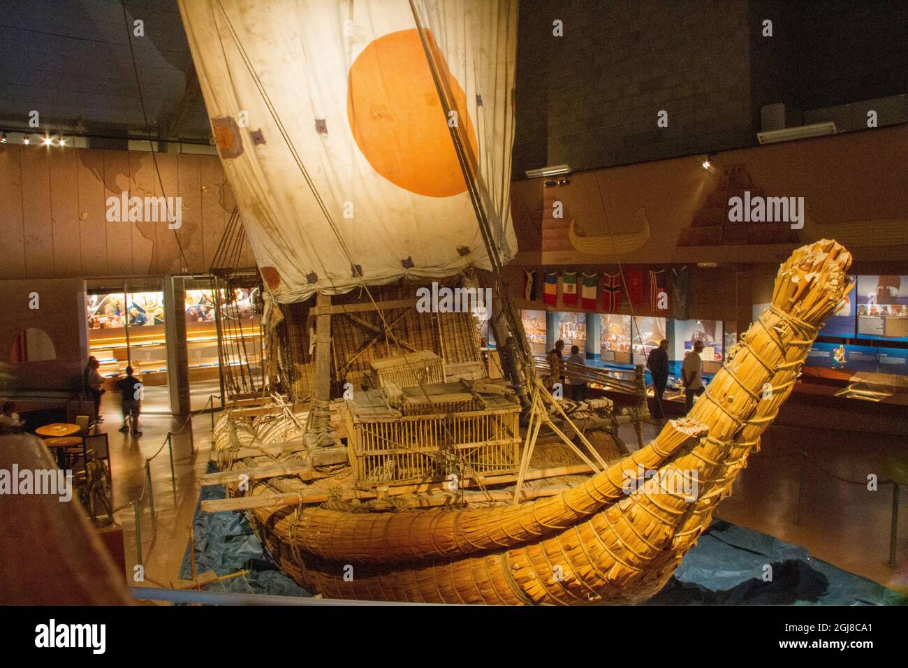 Bateau Kon-Tiki. Construit en Egypte par Thor Heyerdahl. Oslo. Norvège. (Usage éditorial uniquement). Banque D'Images