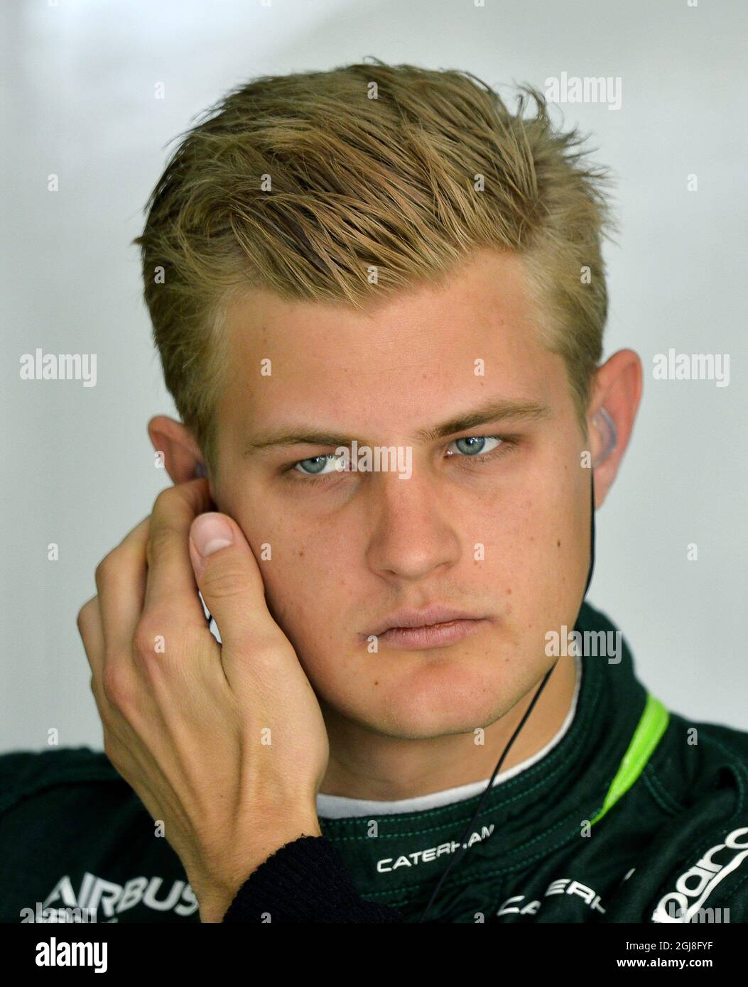 BARCELONE 20140509 Marcus Ericsson (SWE) de l'écurie Renault Caterham est vu lors de la première pratique libre du Grand Prix espagnol de F1 au circuit Barcelone-Catalunya à Montmelo le 9 mai 2014. Foto Anders Wiklund / TT / Kod 10040 Banque D'Images