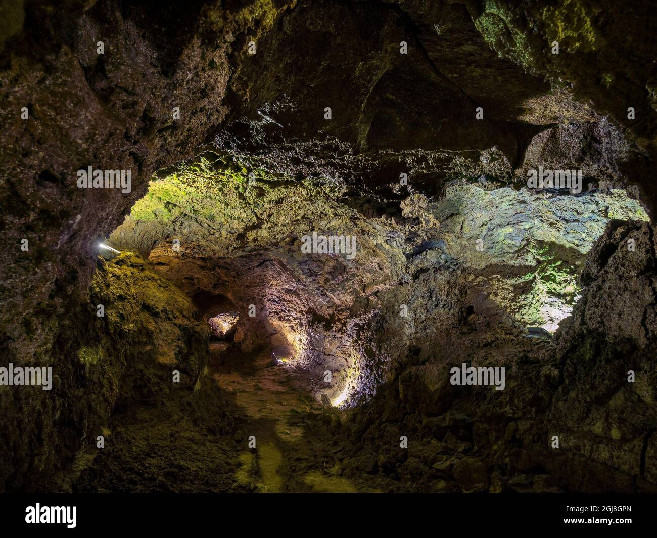 Gruta do Natal, ou la grotte de Noël, un tube de lave. (Usage éditorial uniquement) Banque D'Images