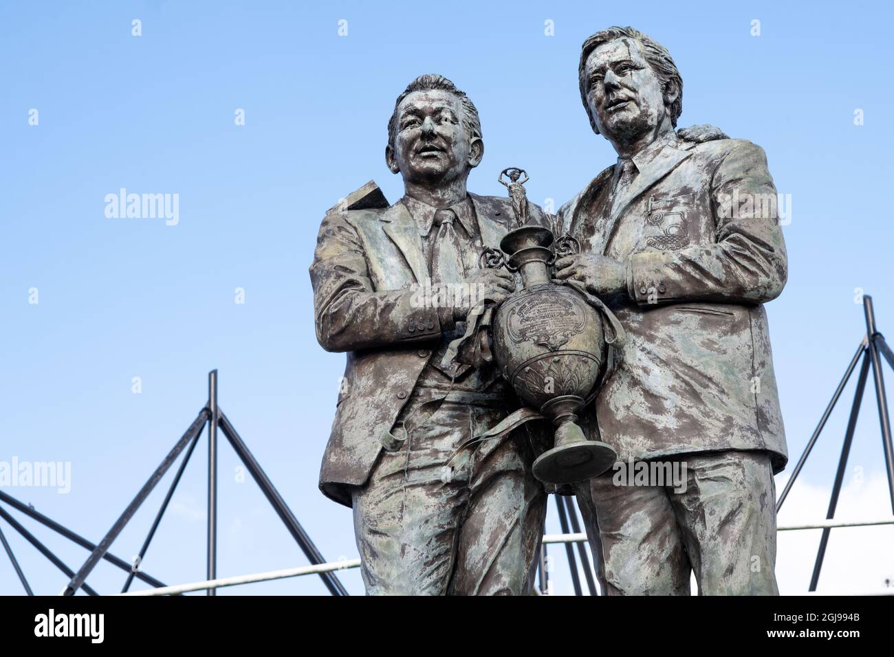 Statue de Brian Clough et de Peter Taylor. Stade Pride Park. Banque D'Images