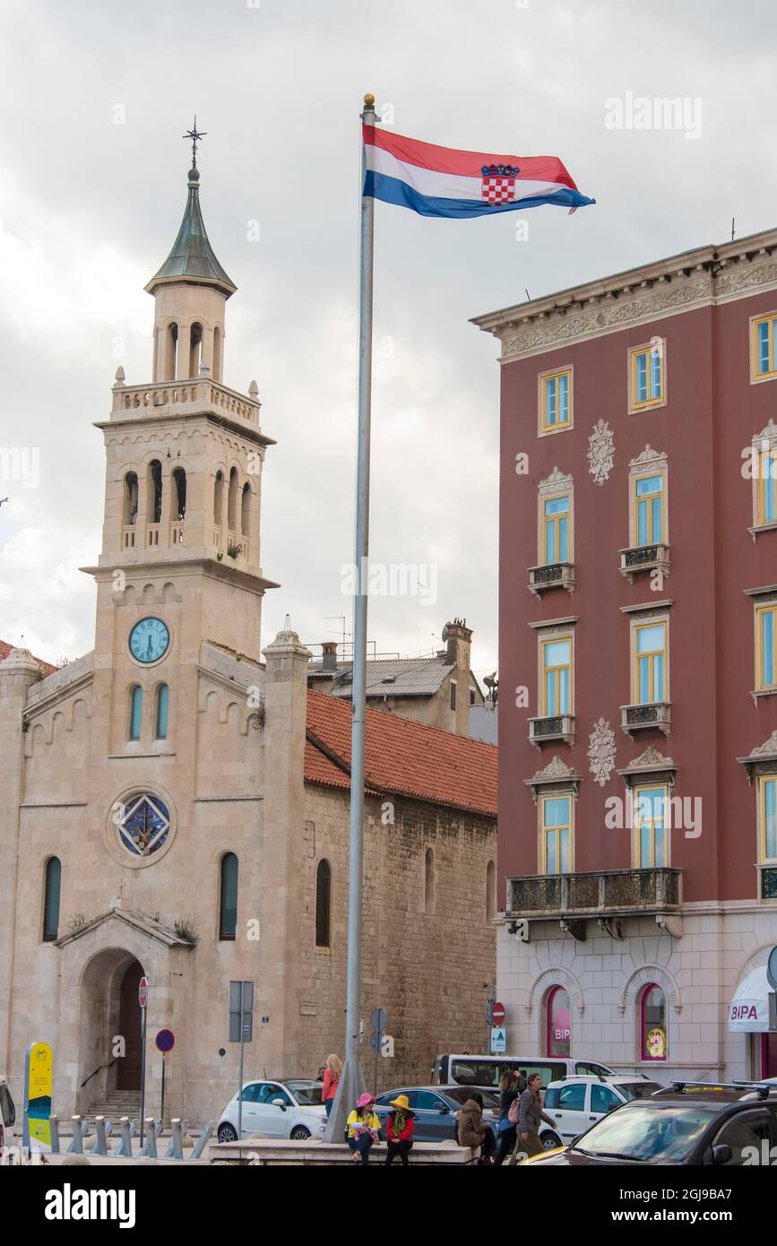 Croatie, Split. Église et monastère de Saint-Frances. Construit au XIIIe siècle. Banque D'Images