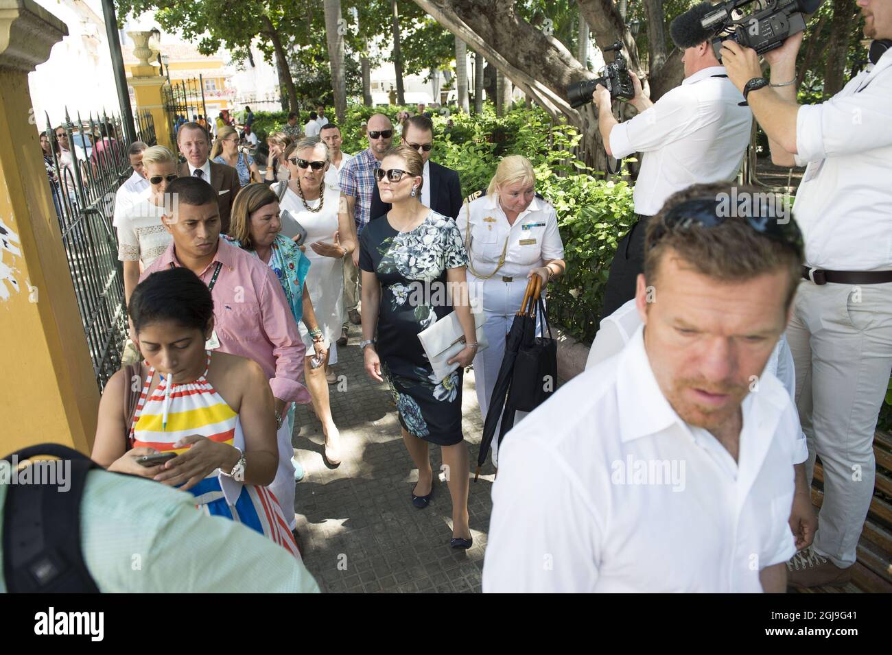 CARTAGENA 20151021 Crown Princess Victoria et Prince Daniel lors de la visite guidée à Cartagena i Colombie mercredi 21 octobre 2015 le couple Crown Princess a est en visite de cinq jours au Pérou et en Colombie. Photo: Sven Lindwall / EXP / TT / Kod: 7117 ** HORS SUÈDE** Banque D'Images