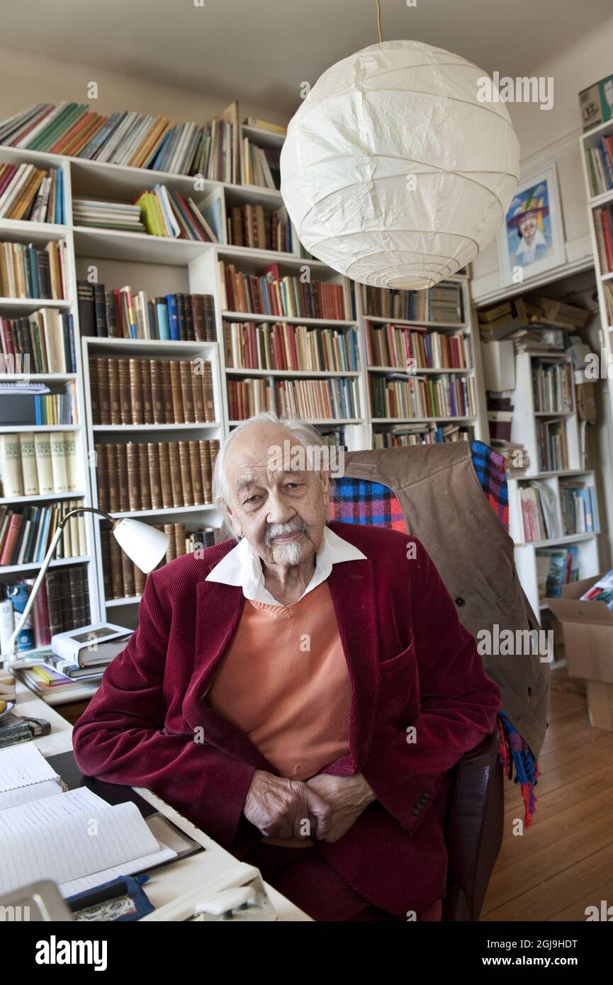 STOCKHOLM 2012-04-19 Lennart Hellsing, auteur suédois de livres pour enfants, est décédé depuis 96 ans le 25 novembre 2015. Foto: Lars Pehrson / SVD / SCANPIX / Kod 30152 ** HORS SUÈDE Banque D'Images