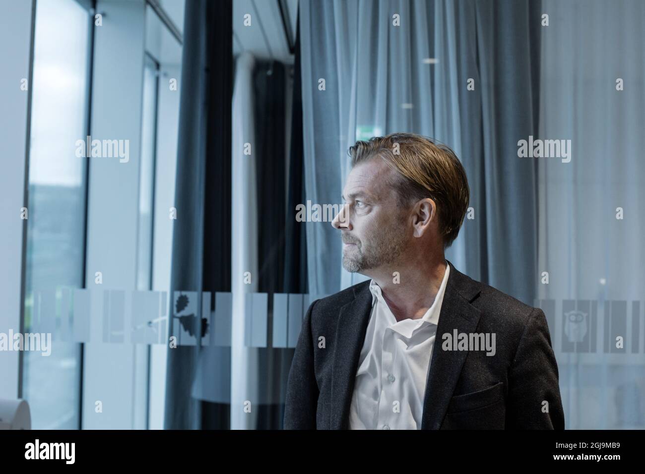 STOCKHOLM 2016-02-02 l'ancien PDG de Swedbank Michael Wolf est vu lors d'une conférence de presse. M. Wolfs a été signalé à la police par son ancien employeur, Swedbank. Foto: Anders Ahlgren / SVD / TT / Kod: 71756 ** OUT SWEDEN OUT** Banque D'Images
