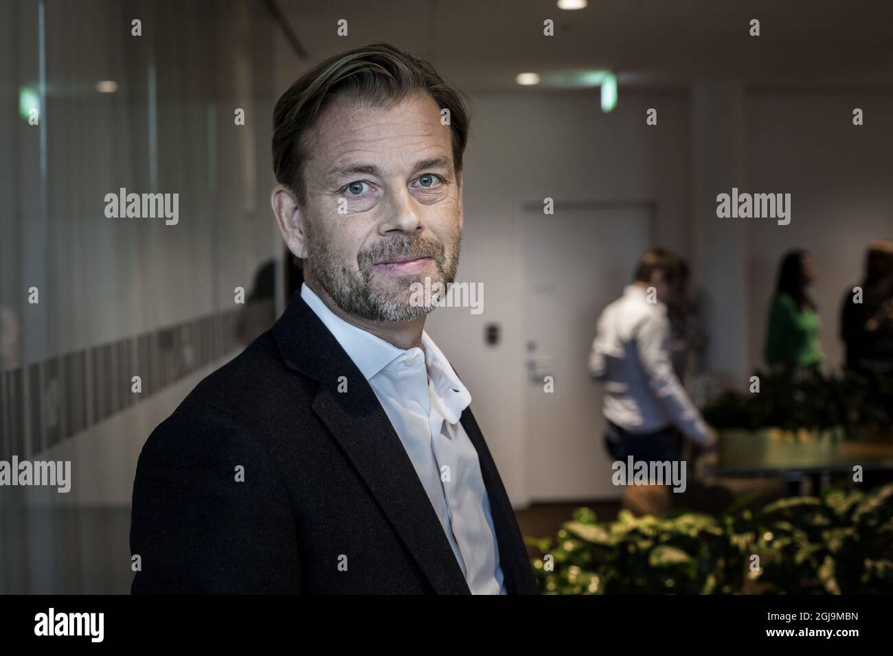STOCKHOLM 2016-02-02 l'ancien PDG de Swedbank Michael Wolf est vu lors d'une conférence de presse. M. Wolfs a été signalé à la police par son ancien employeur, Swedbank. Foto: Anders Ahlgren / SVD / TT / Kod: 71756 ** OUT SWEDEN OUT** Banque D'Images