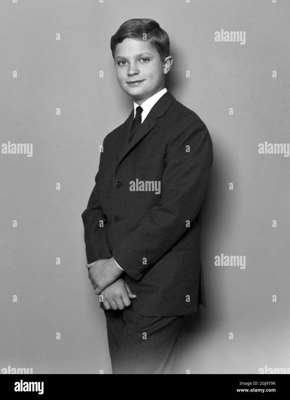Arkiv 1960 Kronprins Carl Gustaf, 14ar. Le prince héritier Carl Gustaf de Suède. Foto: J:B:W/Scanpix Kod:1901 Scanpix Suède le roi suédois Carl XVI Gustaf fêtera son 70e anniversaire le 30 avril 2016. Banque D'Images