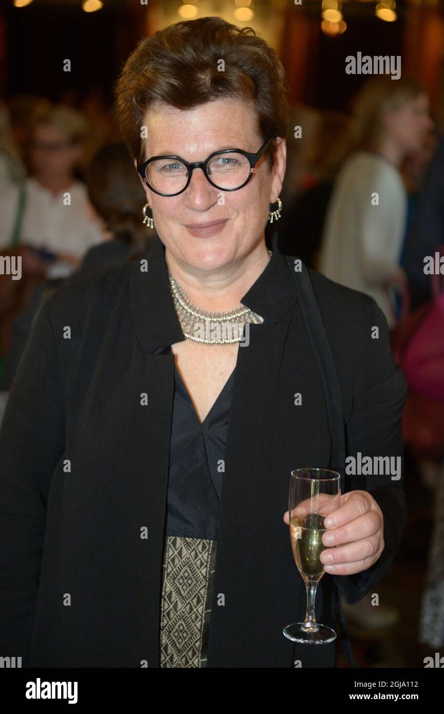 STOCKHOLM 2016-05-30 l'auteur Meg Rosoff a reçu le prix Astrid Lindgren Memorial Award (ALMA) 2016 lors d'une cérémonie à la salle de concert de Stockholm le 30 mai 2016. Le prix commémoratif Astrid Lindgren est décerné chaque année. Le prix est de 5 millions de SEK, ce qui en fait le plus grand prix international de littérature pour enfants et jeunes adultes au monde. Photo: Erik Nylander / TT / Kod 11540 Banque D'Images