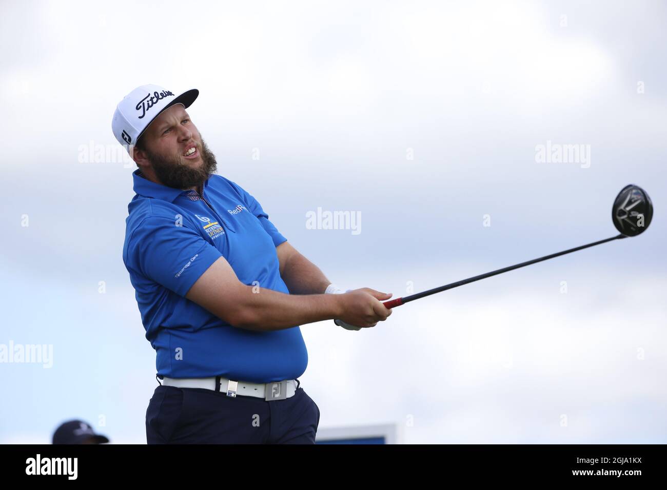 Andrew Johnston d'Angleterre sur le deuxième tee lors de la dernière partie au club de golf de Bro Hof le tournoi Nordea Masters dimanche 5 juin 2016. Foto: Fredrik Persson / TT / Kod 75906 Banque D'Images
