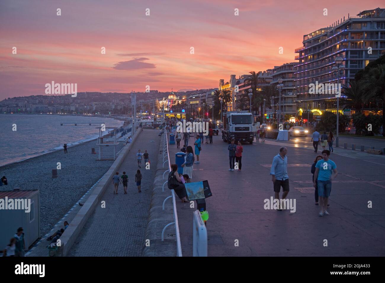 NICE 2015-10-23 vue sur la rue depuis la Promenade des Anglais dans la ville de Nice en France Foto Jeppe Gustafsson / TT / Kod 71935 Banque D'Images