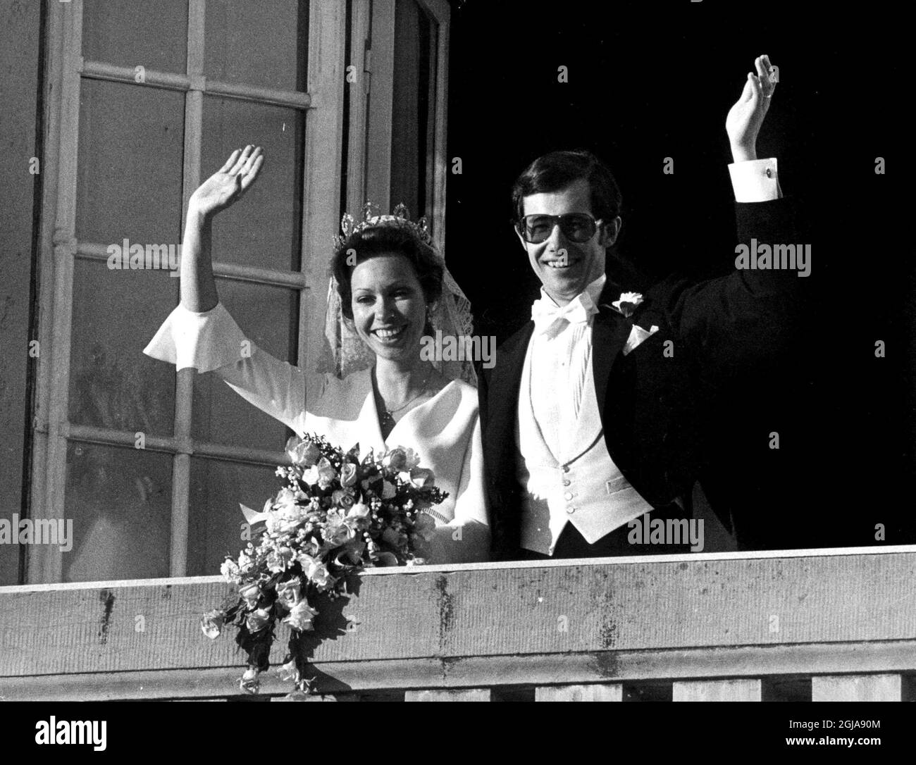 Â© SCANPIX, Stockholm, Sverige, 19740615, Foto: SCANPIX code 20360 le mariage de la princesse Christina (soeur du roi Carl Gustaf) à M. Tord Magnuson. Banque D'Images