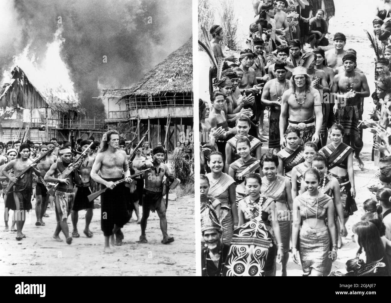 Nick Nolte, sur le tournage du film, « Farewell to the King », photos de Hugh Van es, Orion Pictures, 1989 Banque D'Images