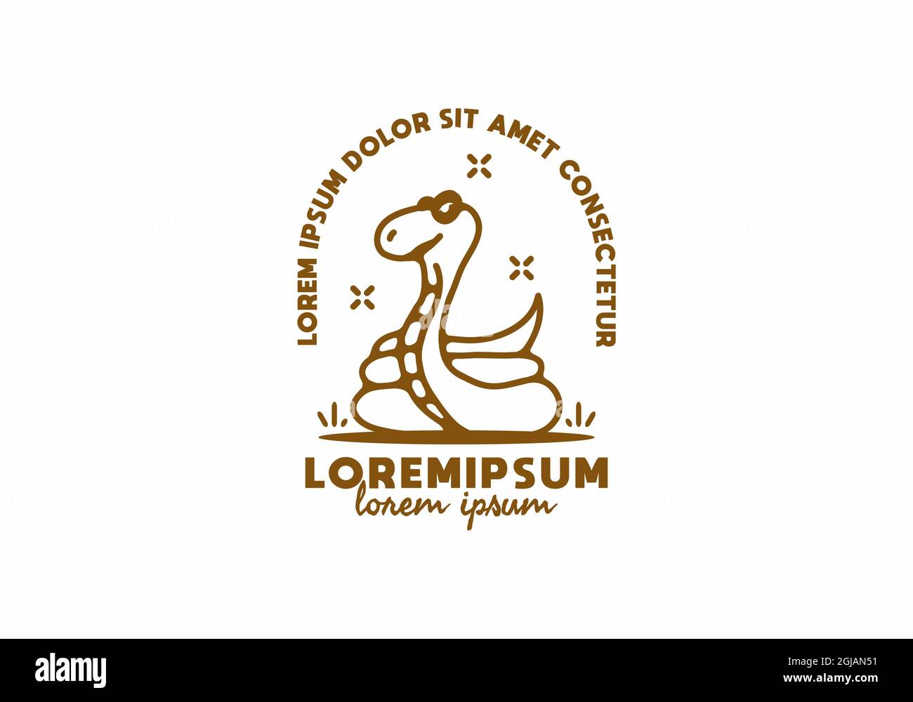 Dessin au trait de serpent avec motif de texte lorem ipsum Illustration de Vecteur