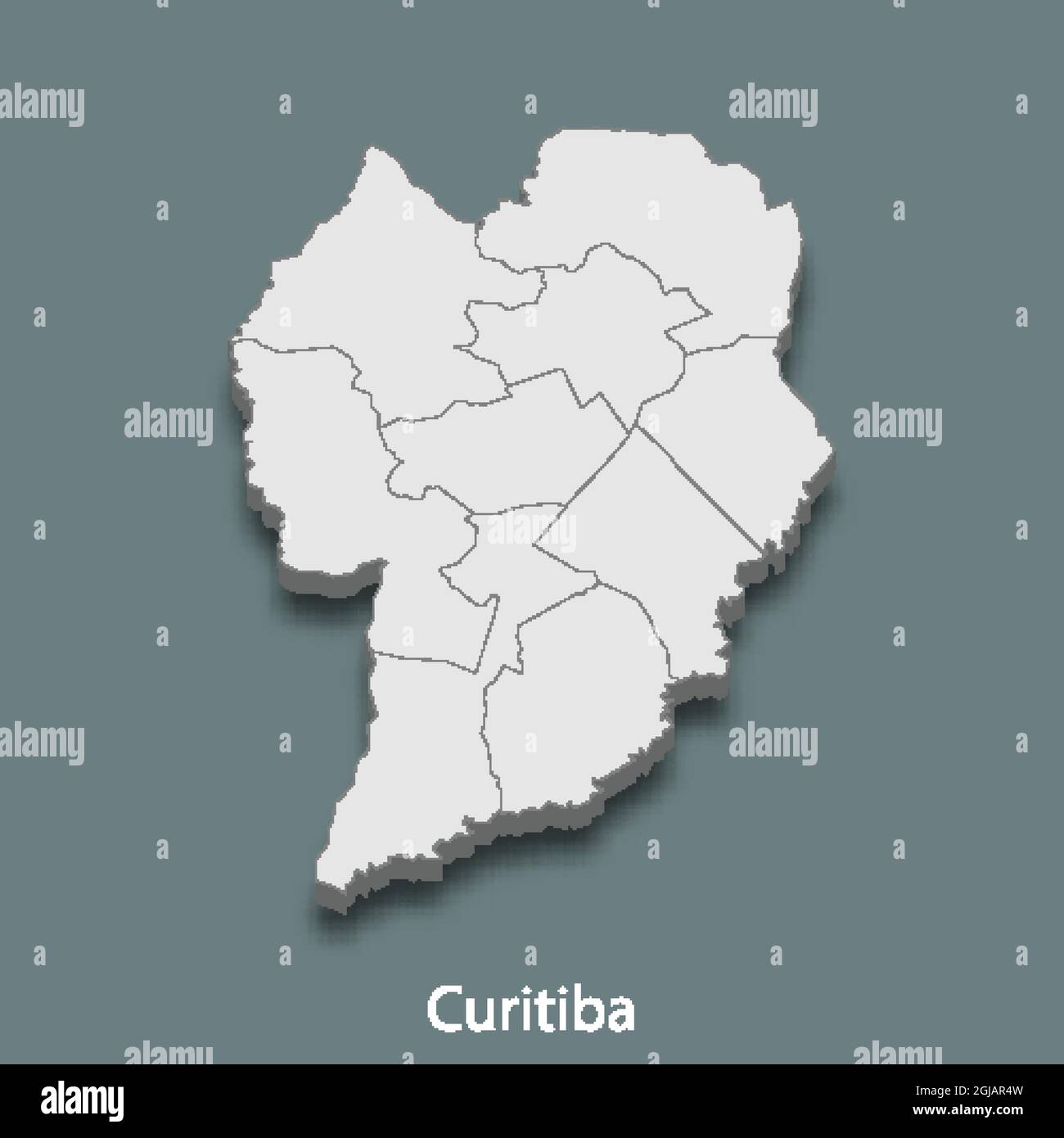 carte isométrique 3d de Curitiba est une ville du Brésil , illustration vectorielle Illustration de Vecteur