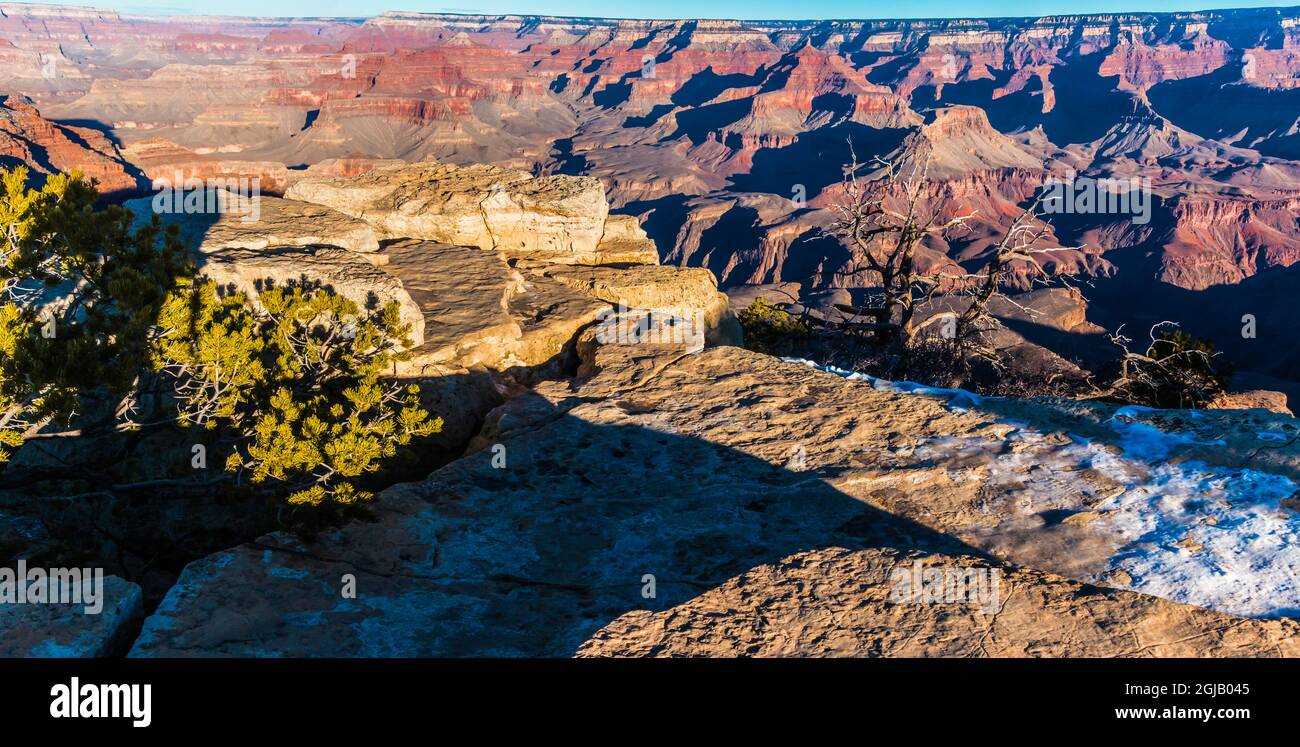 Temple ISIS de Yavapai point, le sentier Rim Trail, parc national du Grand Canyon, Arizona, États-Unis Banque D'Images