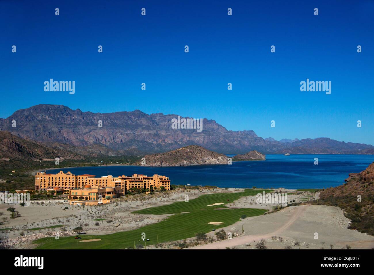 Mexique, Basse Californie sur, Loreto. Villa del Palmar Loreto, une station balnéaire isolée et propriété à temps partagé. Banque D'Images