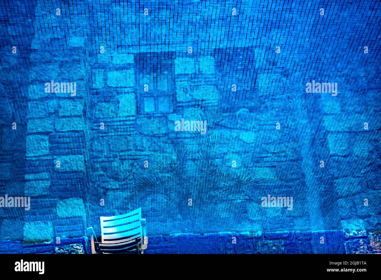 Reflet bleu de l'eau, Oaxaca, Juarez, Mexique. Banque D'Images