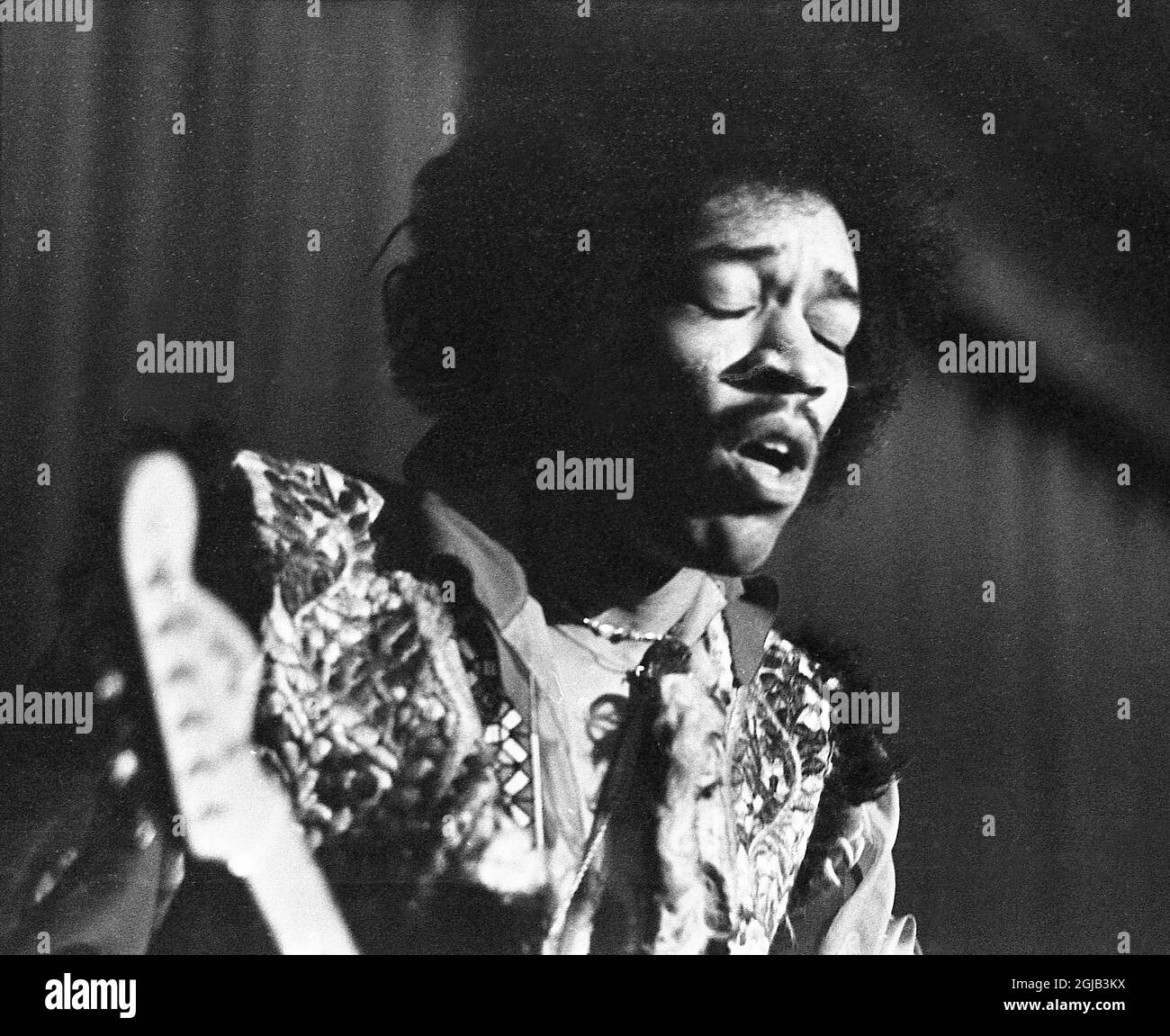 GÖTEBORG 1969-01-08. Jimi Hendrix, artiste, musicien, compositeur et guitariste des États-Unis, se produit lors d'un concert à Göteborg en Suède 1969. Foto: Erik Karlsson / Expressen / TT / Kod: 192 **SUÈDE OUT* Banque D'Images