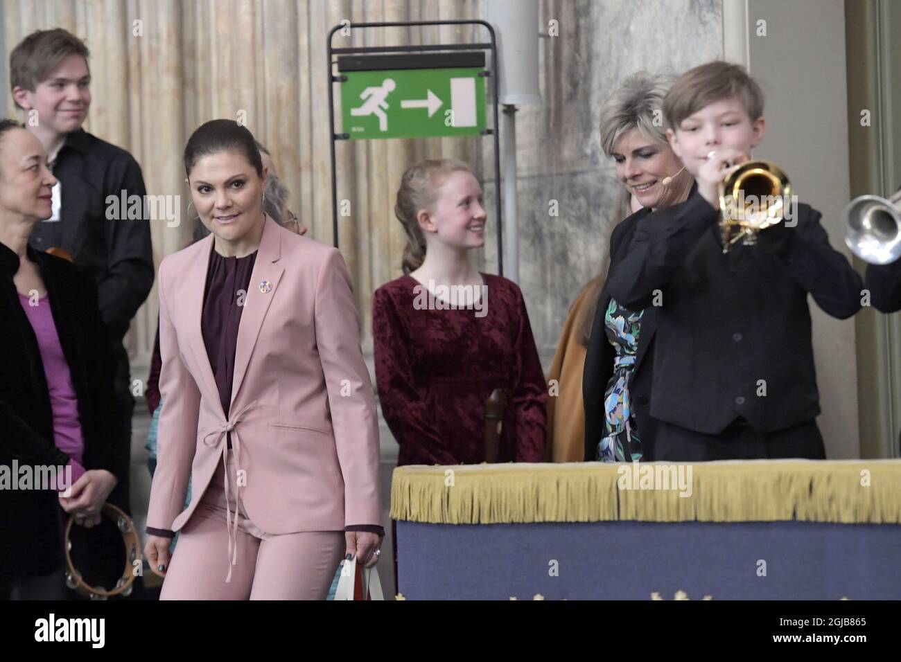 STOCKHOLM 2018-04-11 la princesse Victoria et la princesse Laurinn des pays-Bas lors du Forum mondial de l'enfant qui se tiendra mercredi au Palais royal de Stockholm, en Suède. . Photo Janerik Henriksson / TT Kod 10010 Banque D'Images