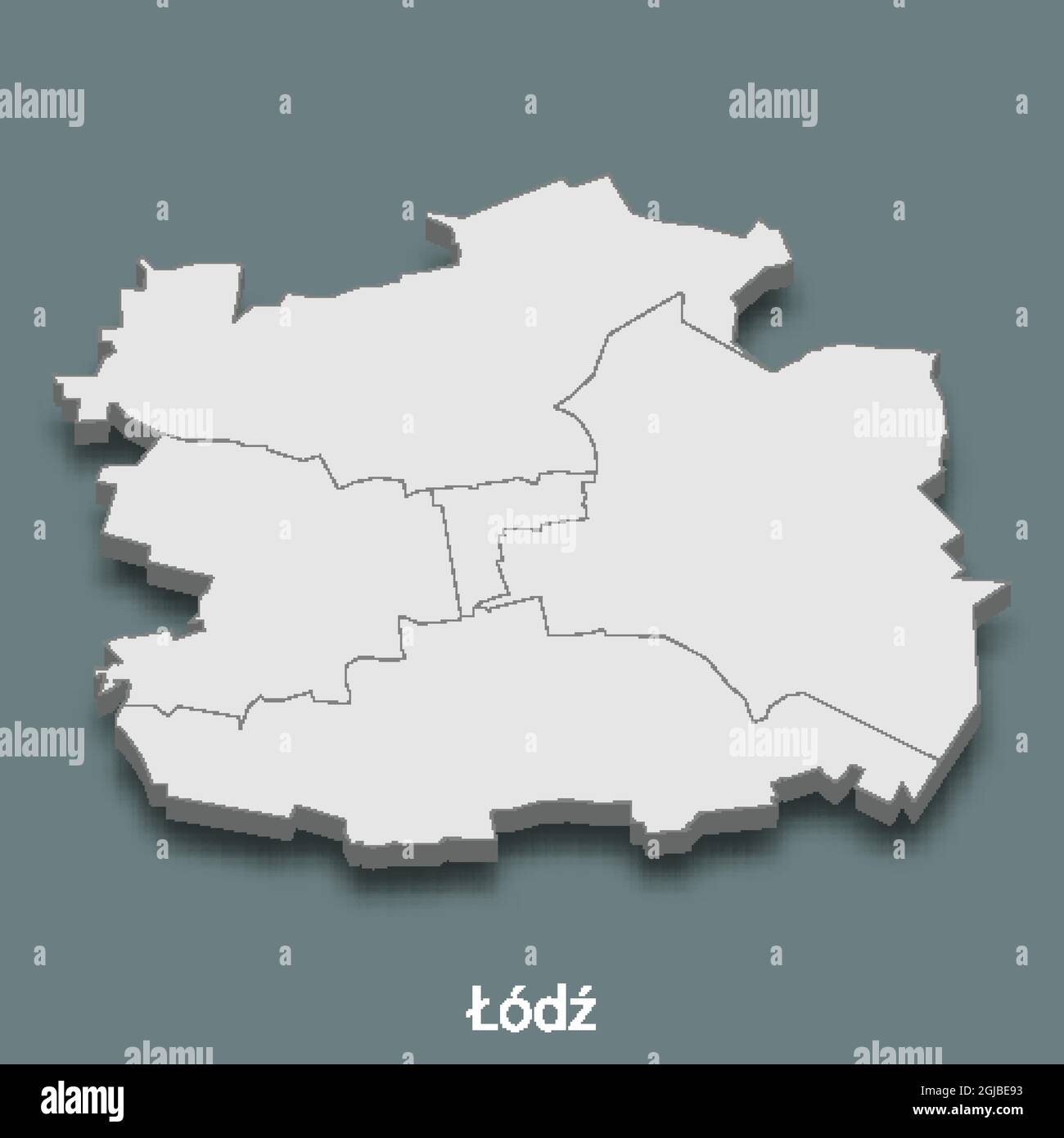 carte isométrique 3d de Lodz est une ville de Pologne, illustration vectorielle Illustration de Vecteur