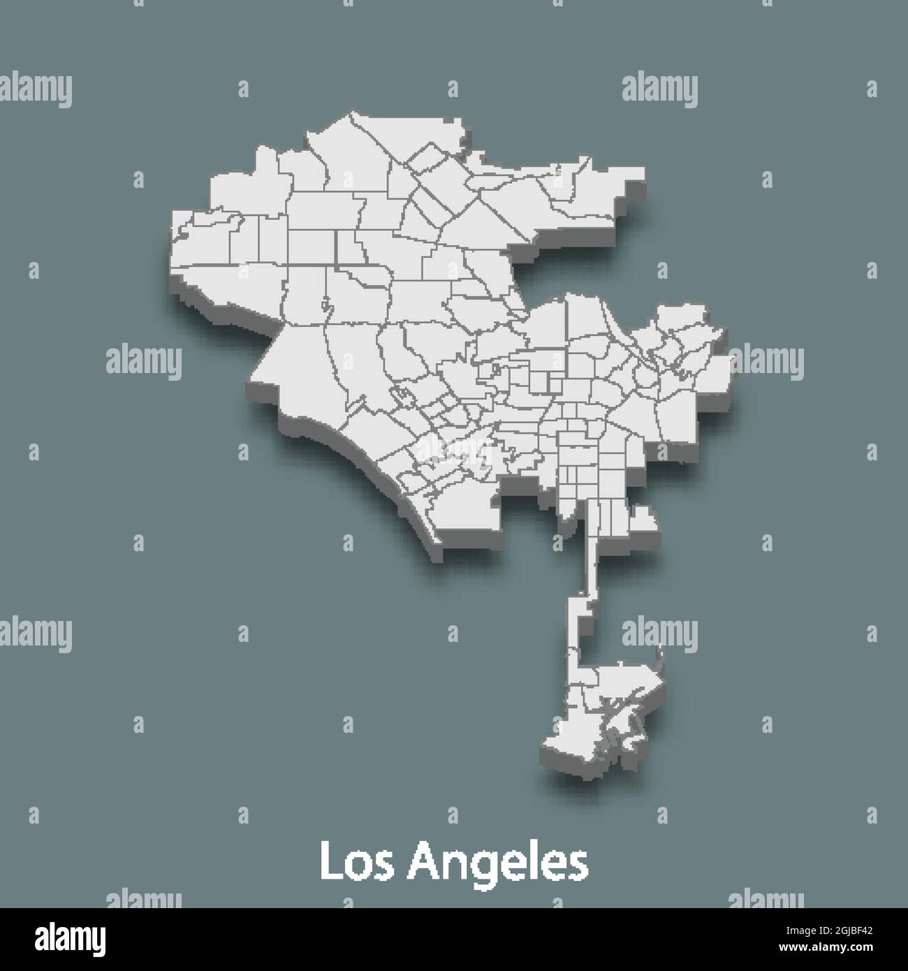 La carte isométrique 3d de Los Angeles est une ville des États-Unis, illustration vectorielle Illustration de Vecteur