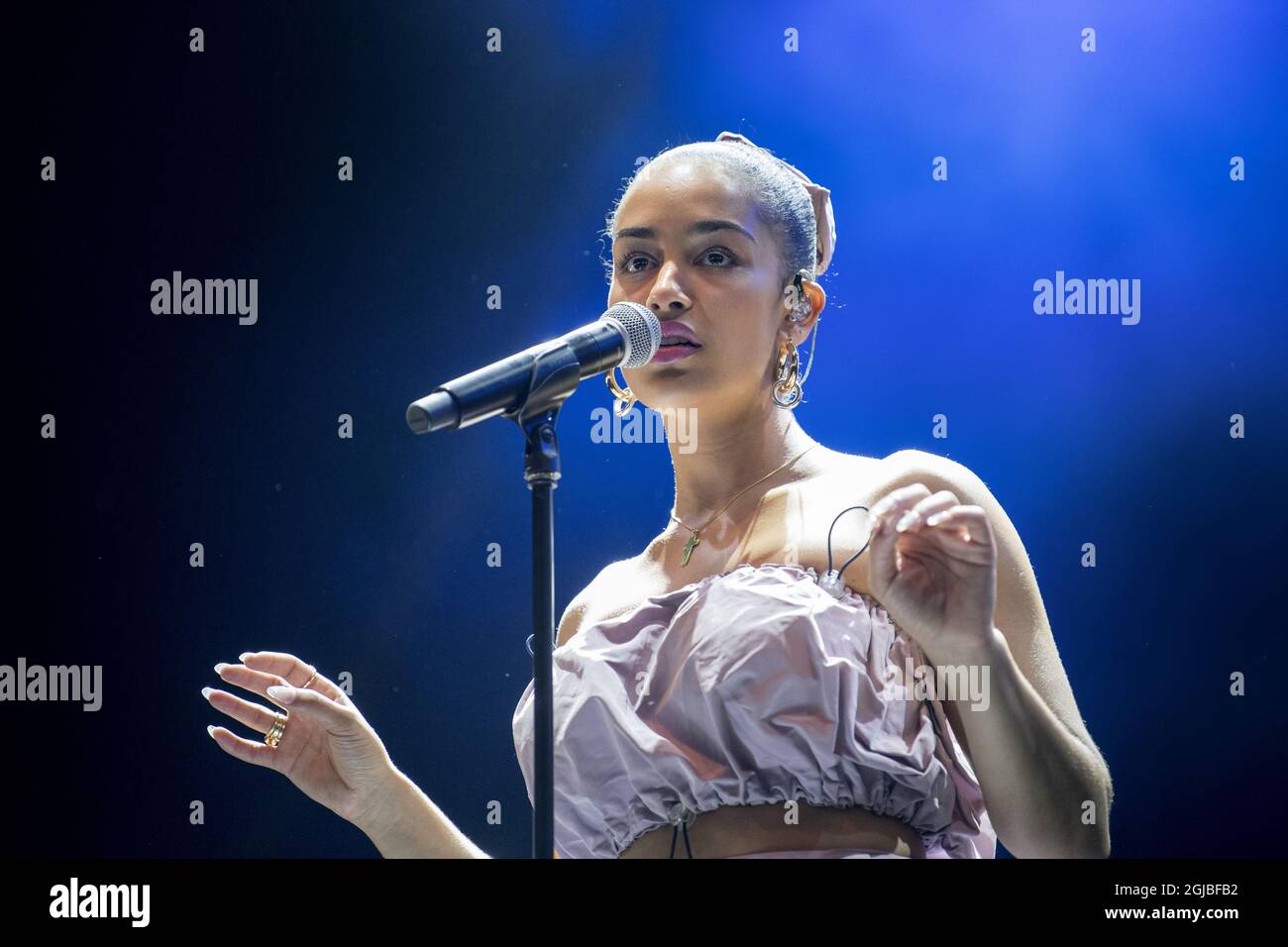 GOTEBORG 2018-08-09 la chanteuse anglaise Jorja Smith se produit au festival musical Way Out West à Göteborg, Suède le 9 août 2018. Photo Bjorn Larsson Rosvall / TT / Kod 9200 Banque D'Images