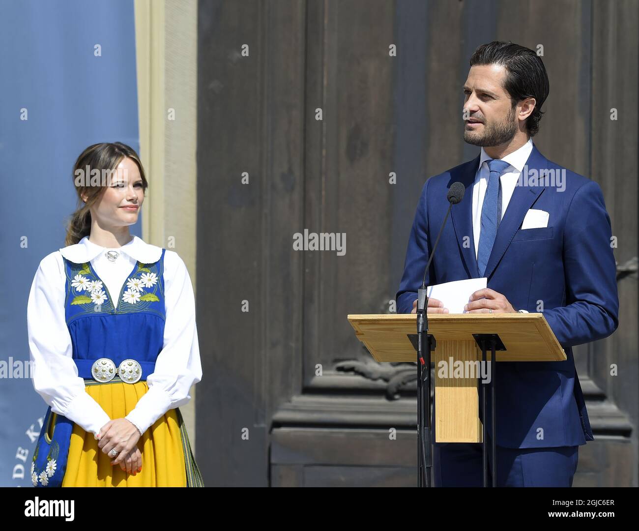 Le Prince Carl Philip et la Princesse Sofia ouvrent les portes du Palais Royal à Stockholm, en Suède, le matin de la Journée nationale de Suède 2019-06-06 (c) Karin Tornblom / TT Banque D'Images