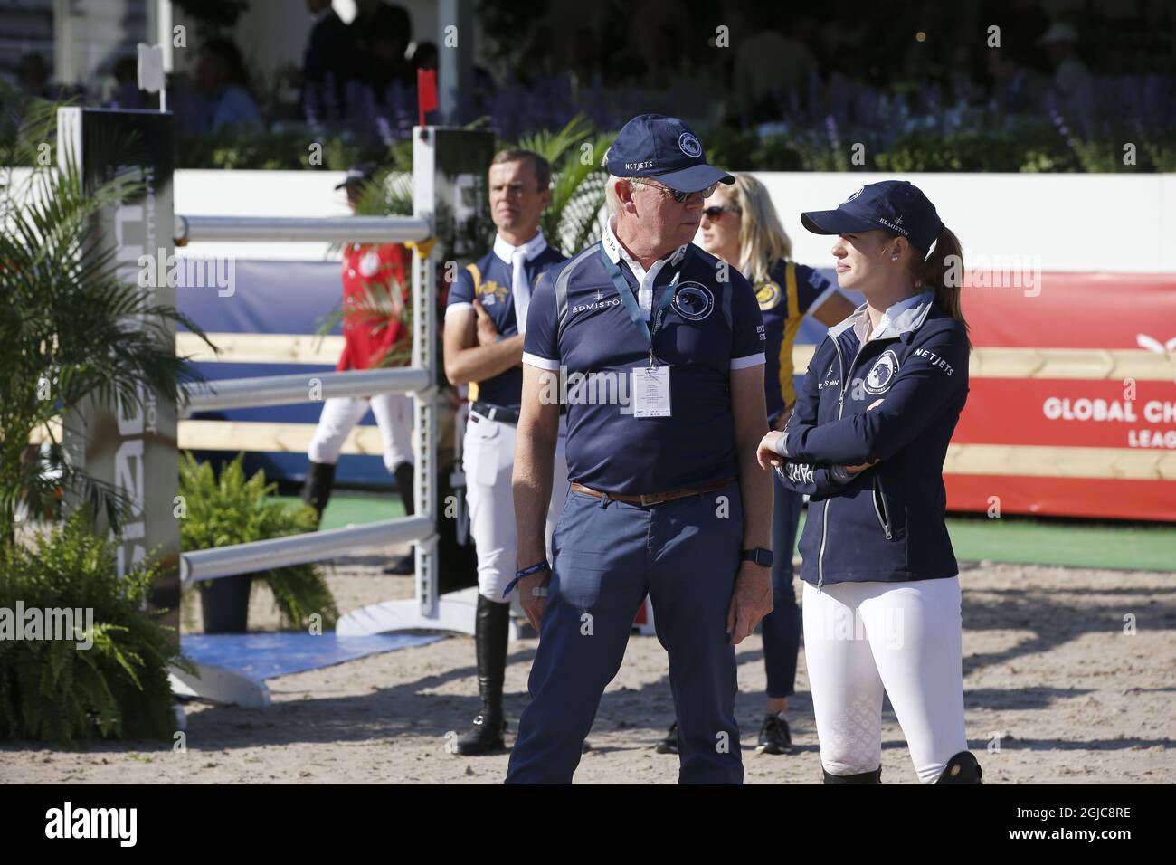 STOCKHOLM 20190614 Jennifer Gates avant la compétition de saut Ligue mondiale des champions à Stockholms stadion, Stockholm, Suède 14 juin 2019. Foto: Fredrik Persson / TT / Kod 1081 Banque D'Images