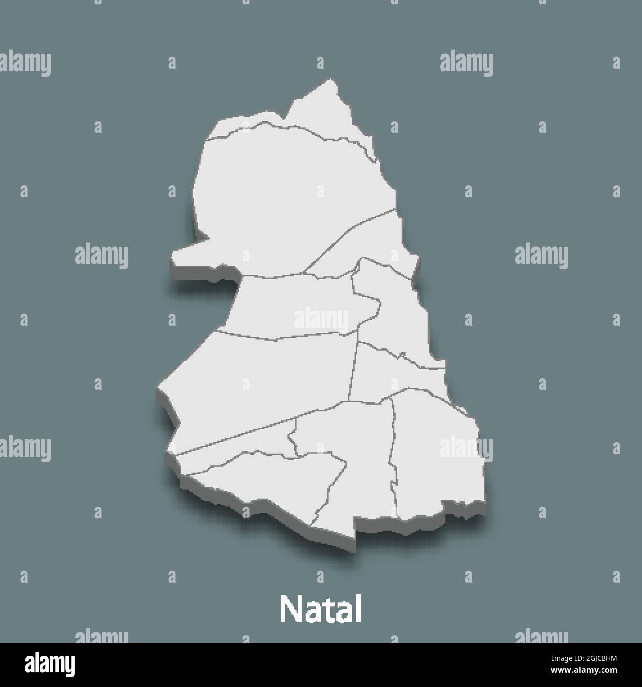 la carte isométrique 3d de Natal est une ville du Brésil , illustration vectorielle Illustration de Vecteur
